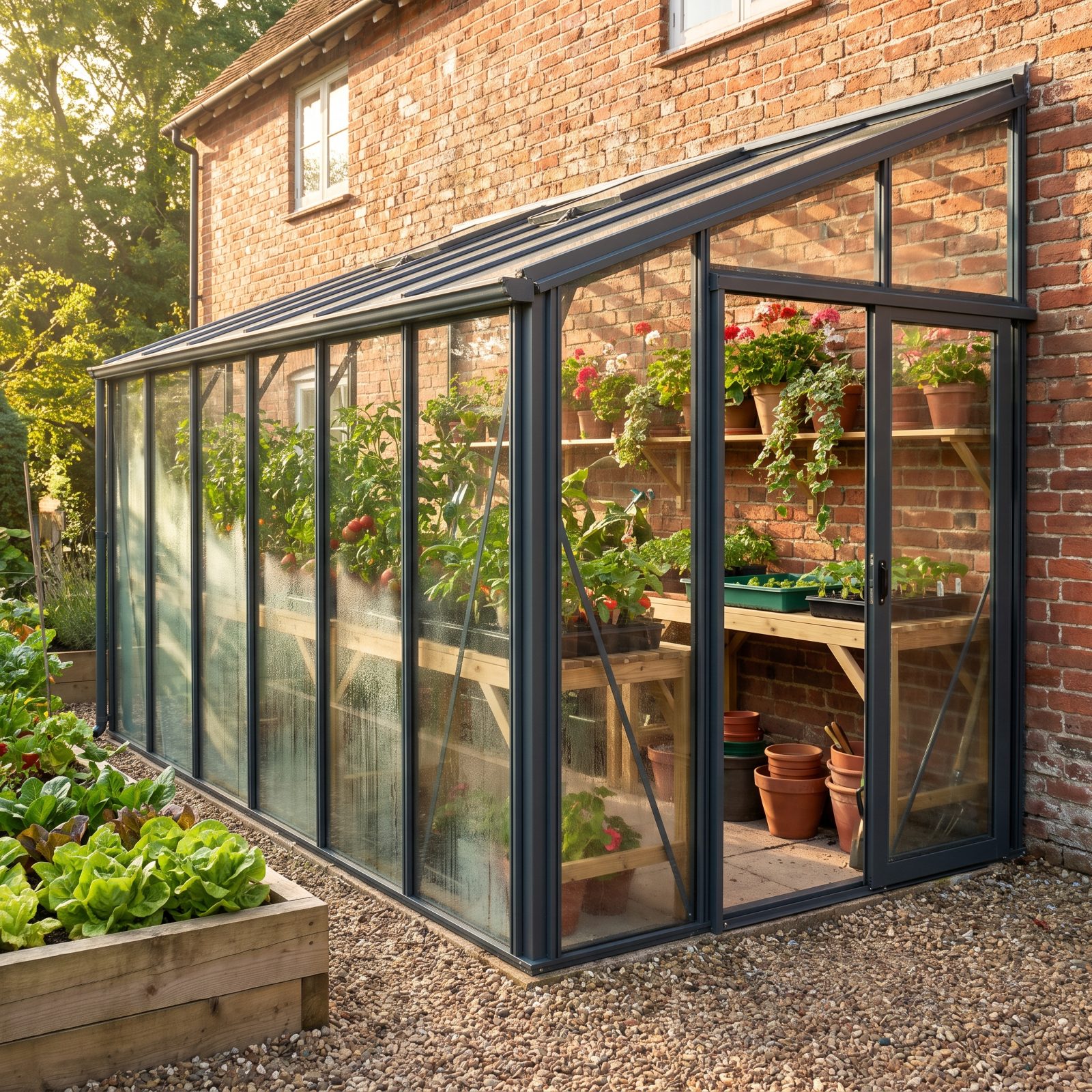 Lean-To Greenhouses Against the House