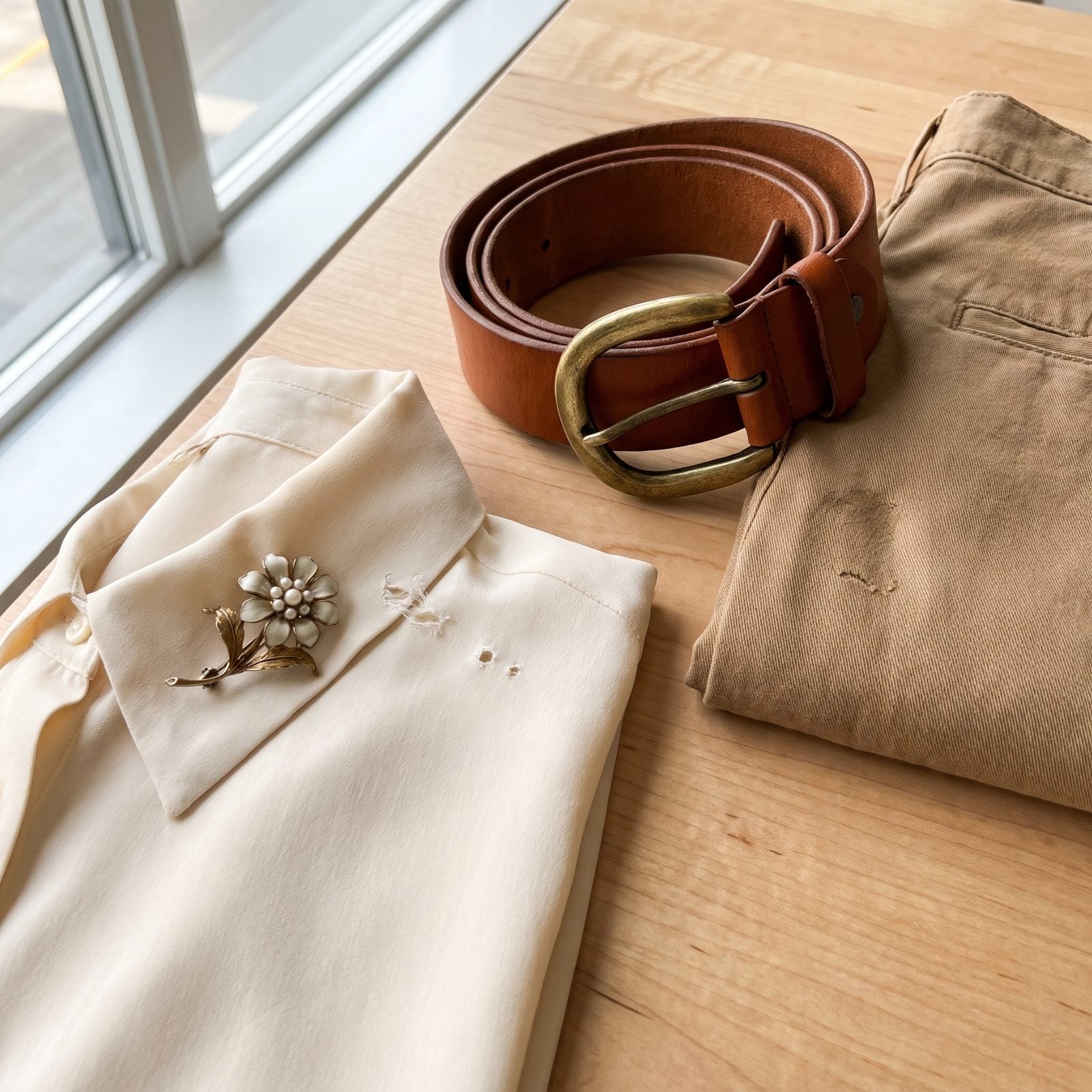Leaving Belts, Heavy Buckles, Pins or Brooches Attached