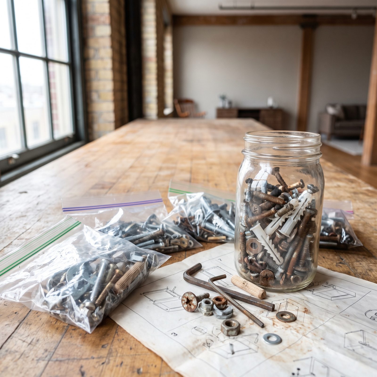 Leftover Screws and Hardware With No Memory of the Job
