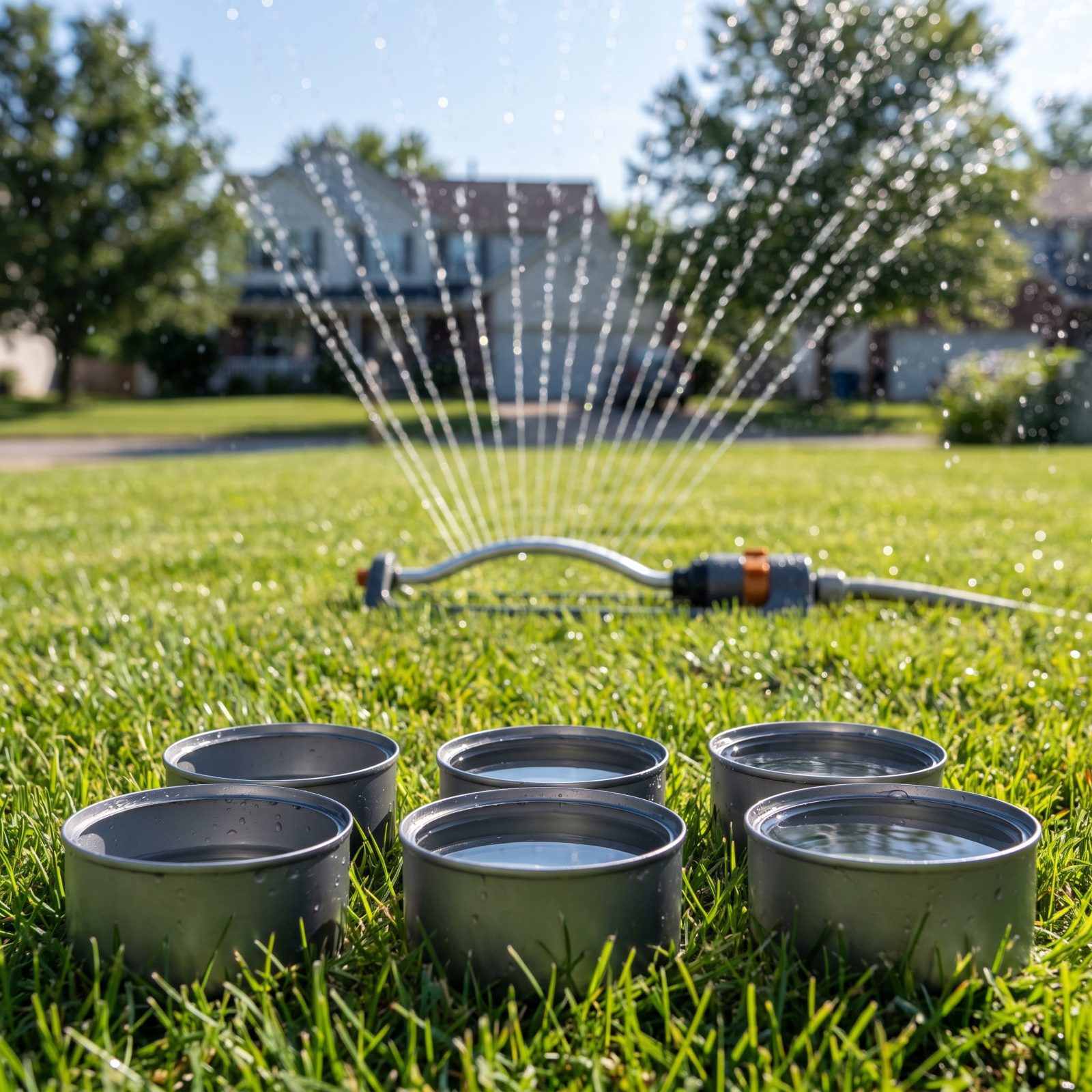 Line Up Straight-Sided Cans to See Where Your Sprinkler Misses