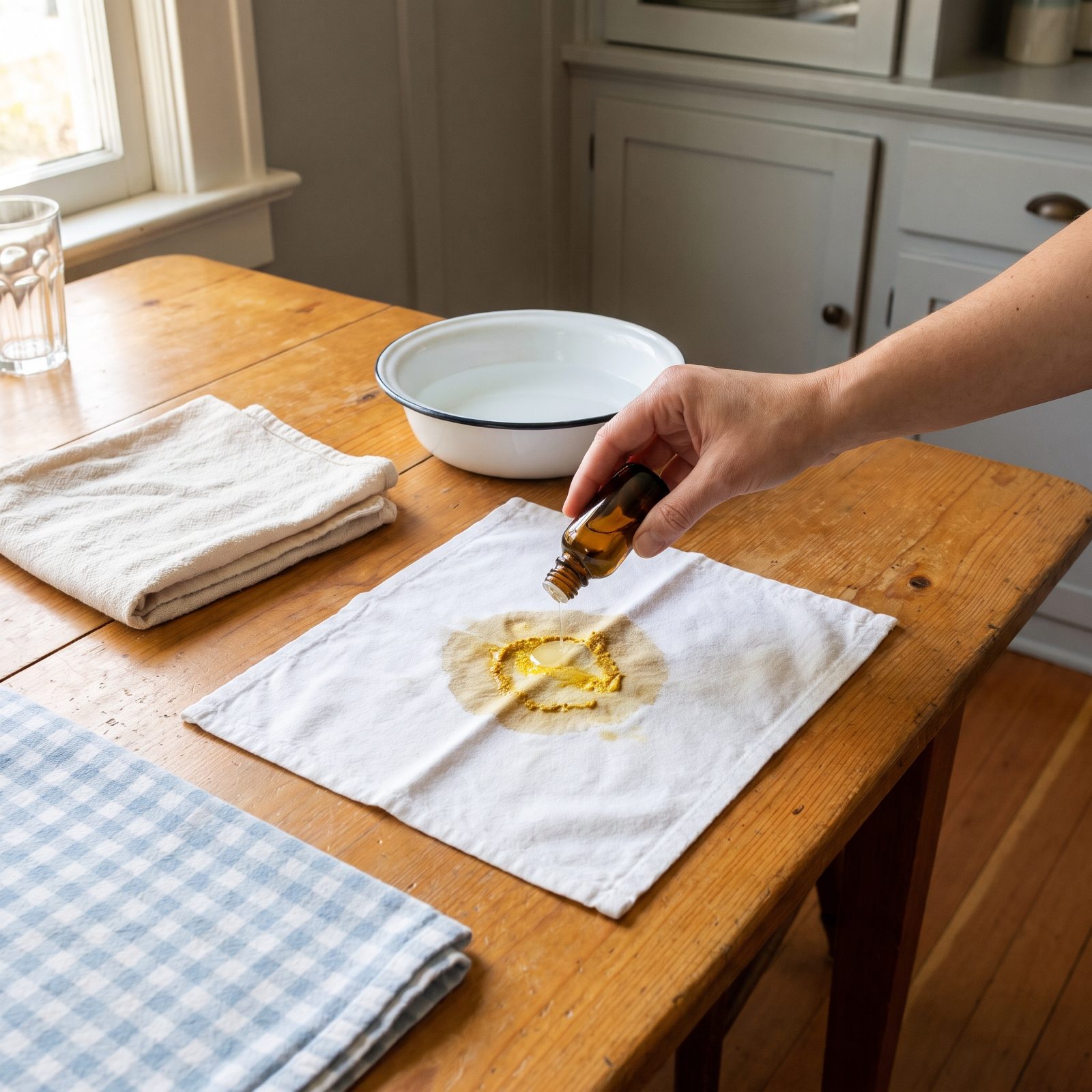Loosen Dried Mustard Stains With Glycerin Before Washing
