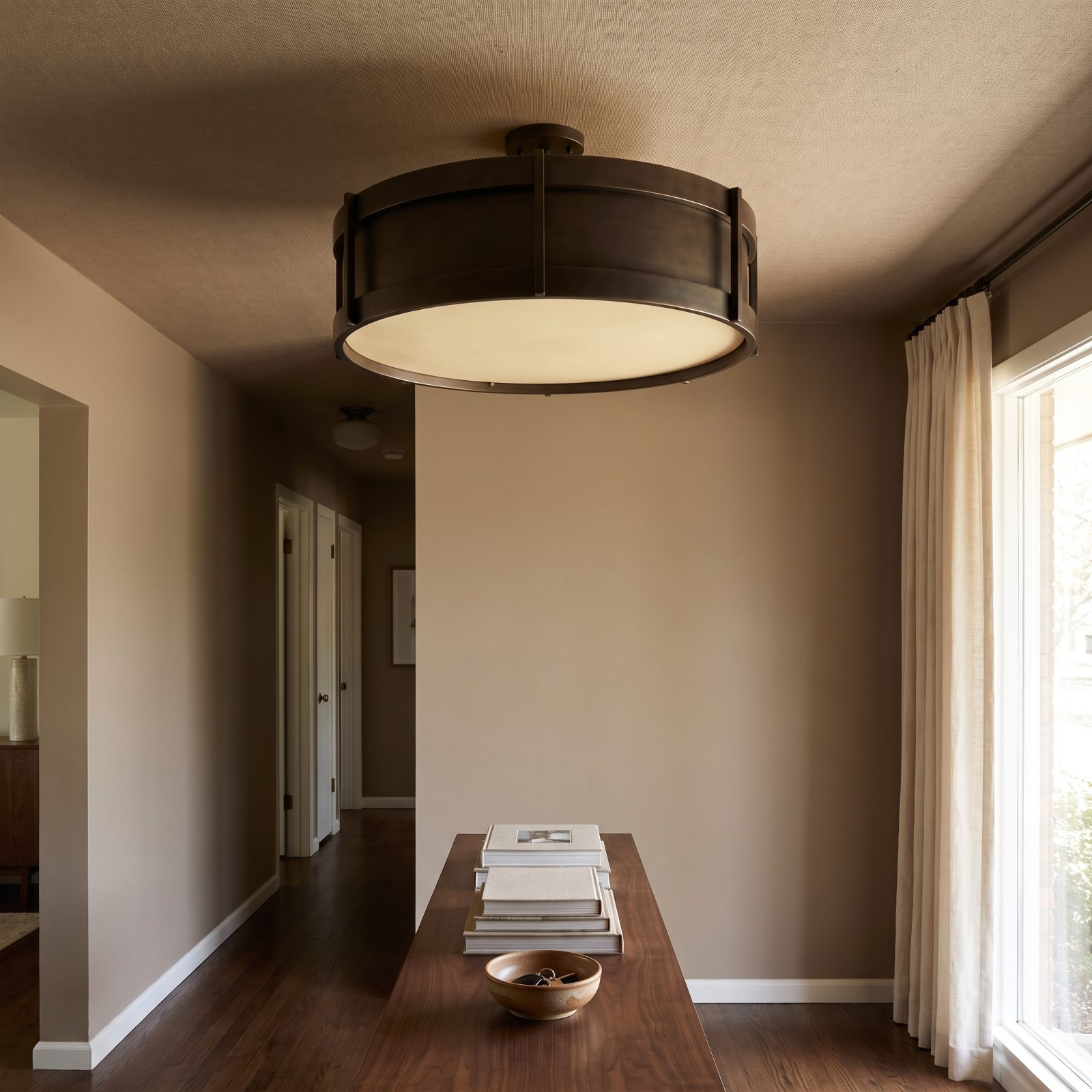 Low Ceilings Made Lower by an Oversized Fixture