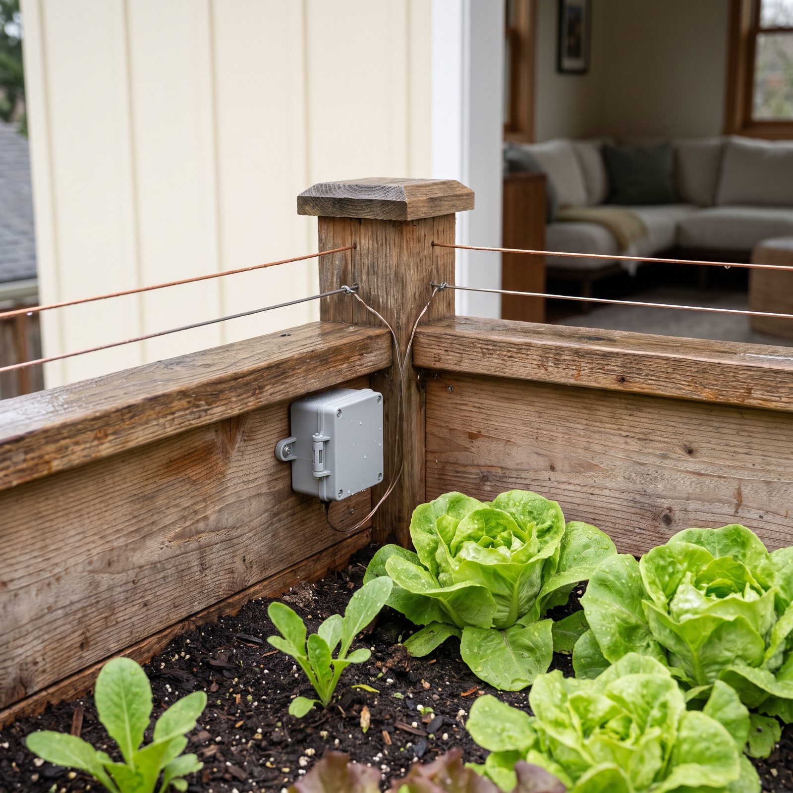 A Low-Voltage Electric Slug Fence Around a Raised Bed