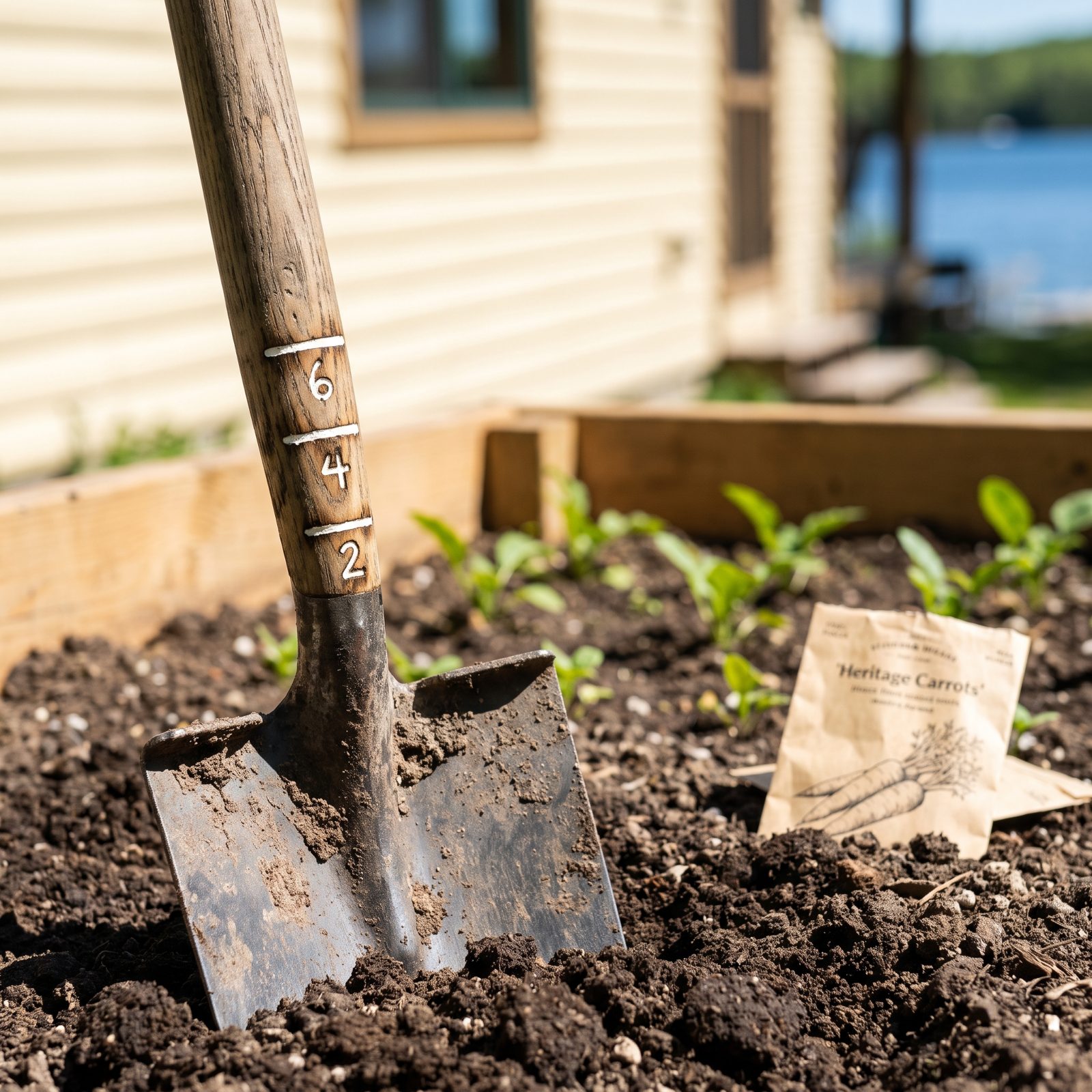 Mark Planting Depths Directly on a Shovel Handle