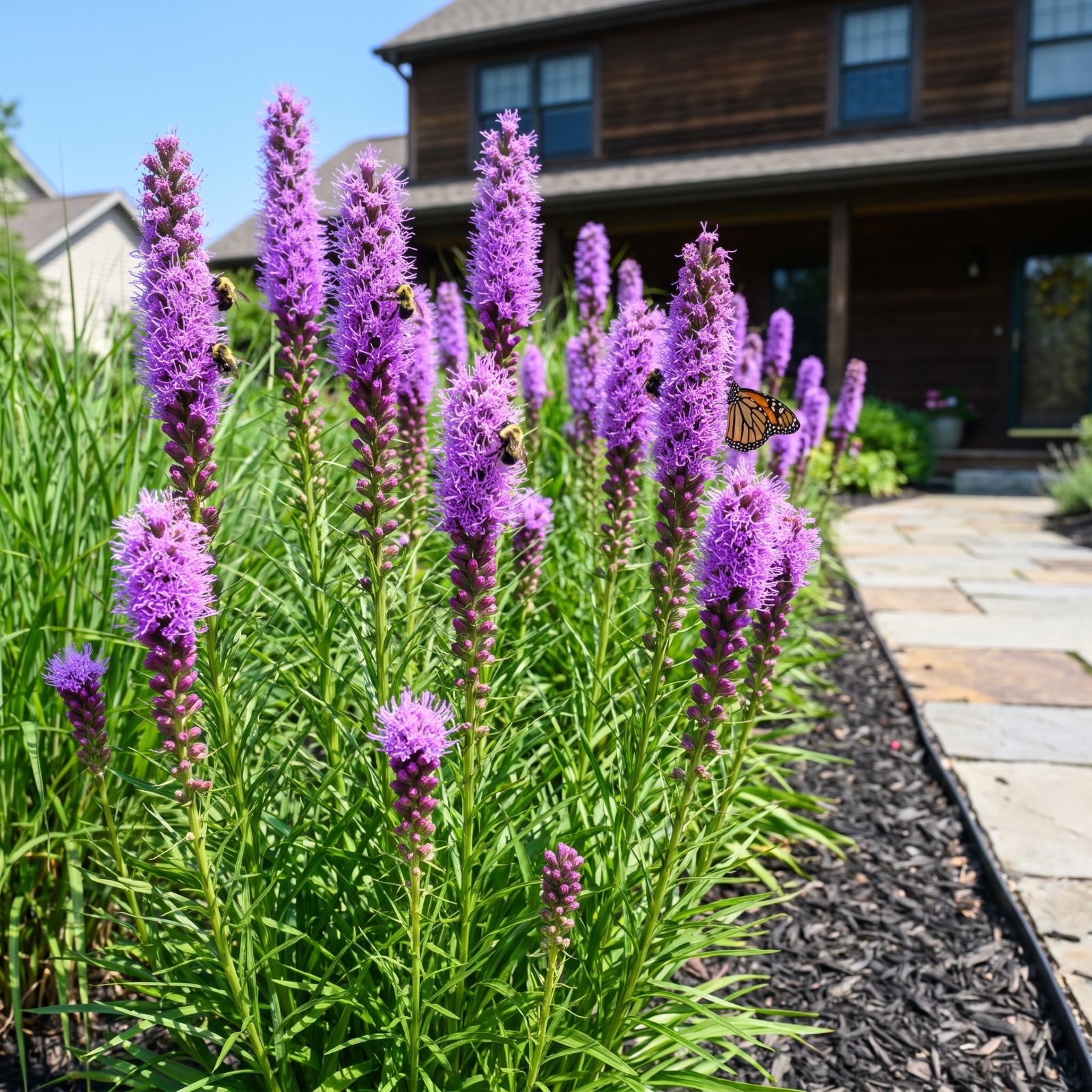 Marsh Blazing Star: The Purple Spire Bees Climb Top to Bottom