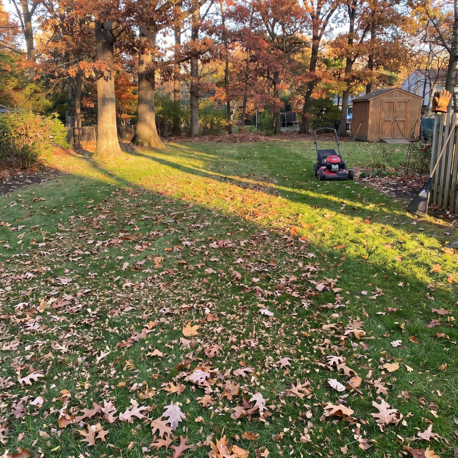Mow Fallen Leaves Into the Lawn Instead of Raking Every One Away