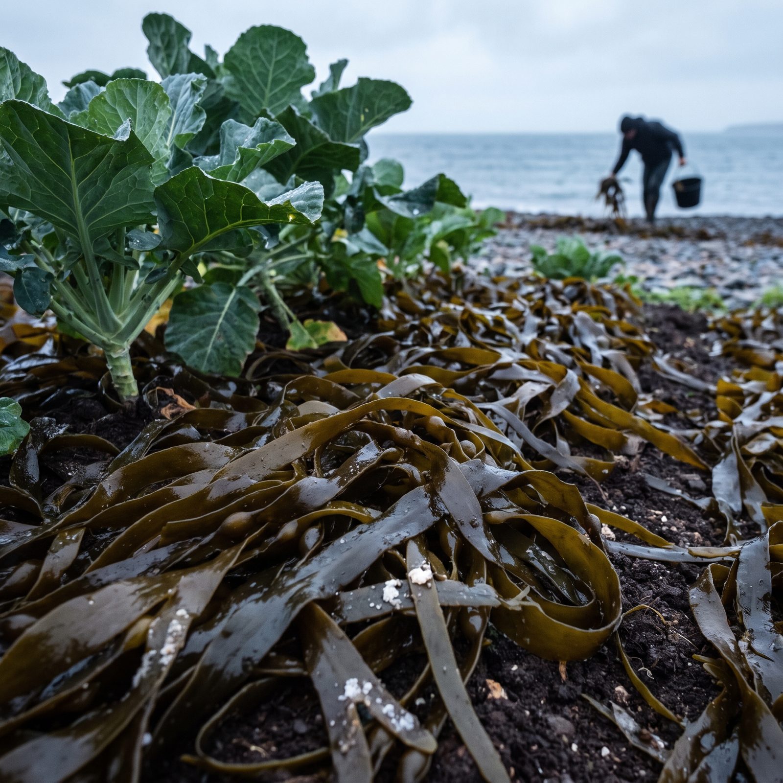 Mulch With Rinsed Seaweed for Organic Matter and Trace Minerals