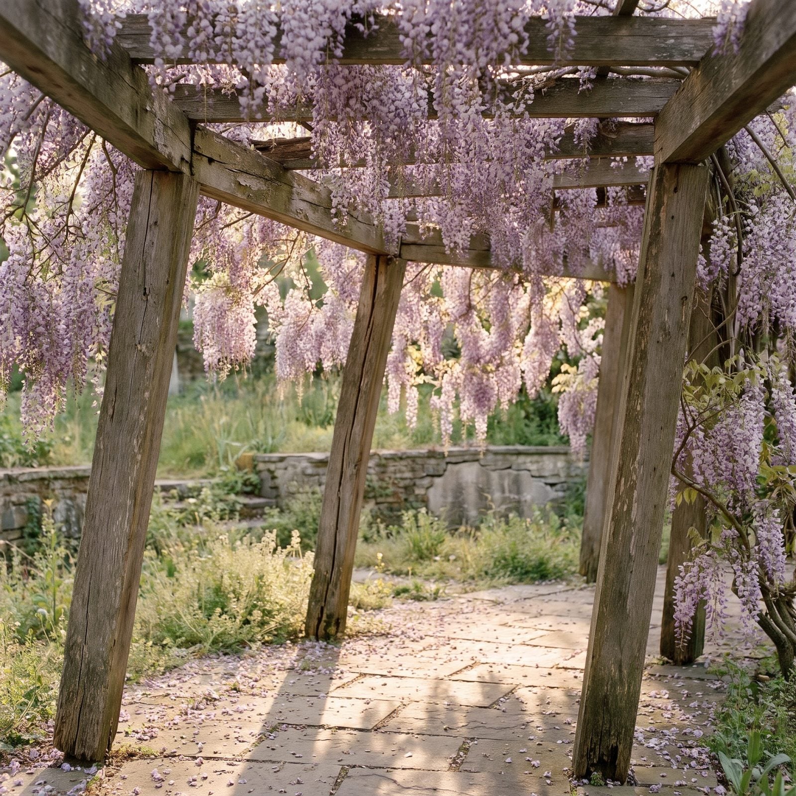 One Wisteria Pergola Makes Every Red Flag Look Charming
