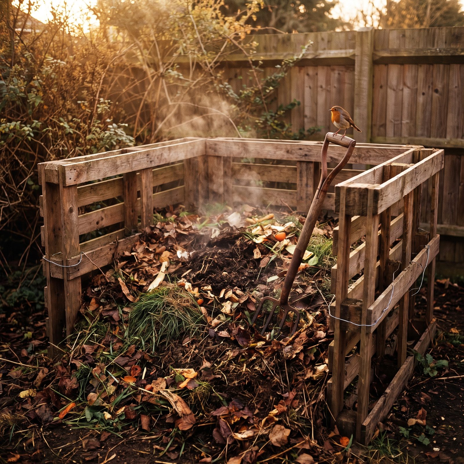 An Open Compost Heap in the Back Corner