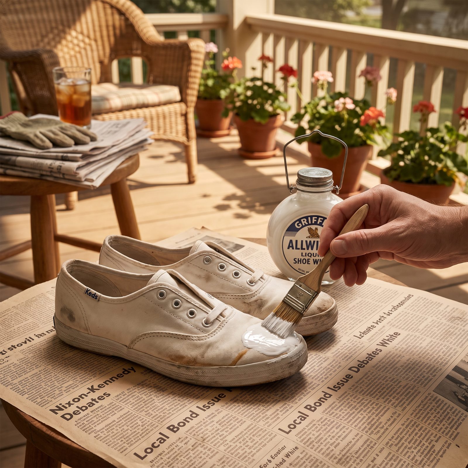 Painting Scuffed Canvas Sneakers With Liquid Shoe White