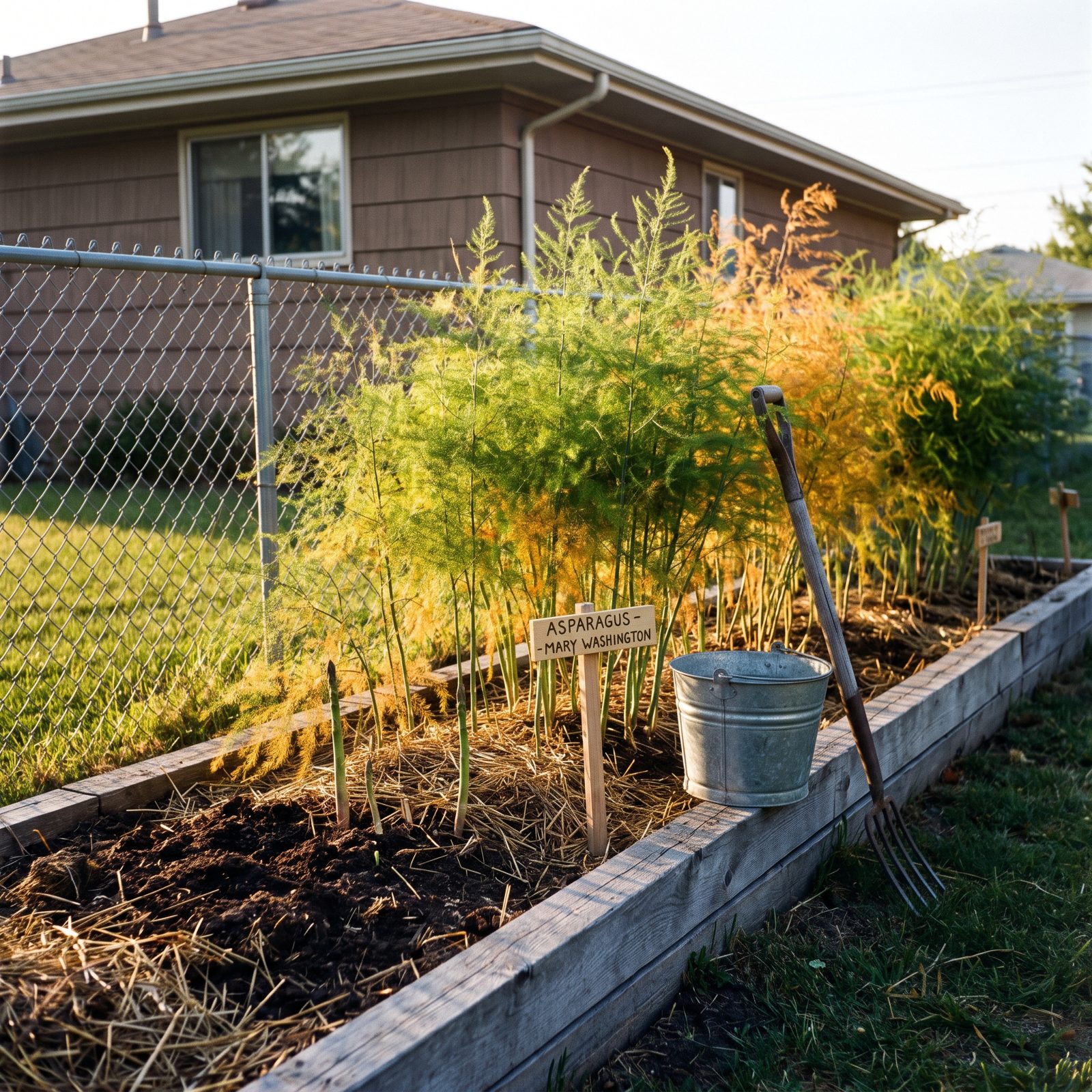 A Permanent Asparagus Bed Along One Edge