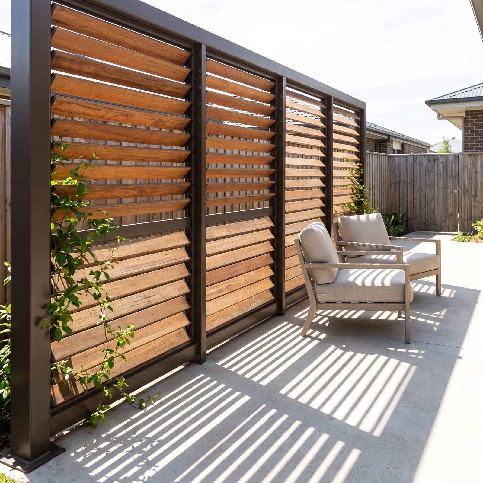 A Pivoting Louver Wall That Turns Sun Into Shade