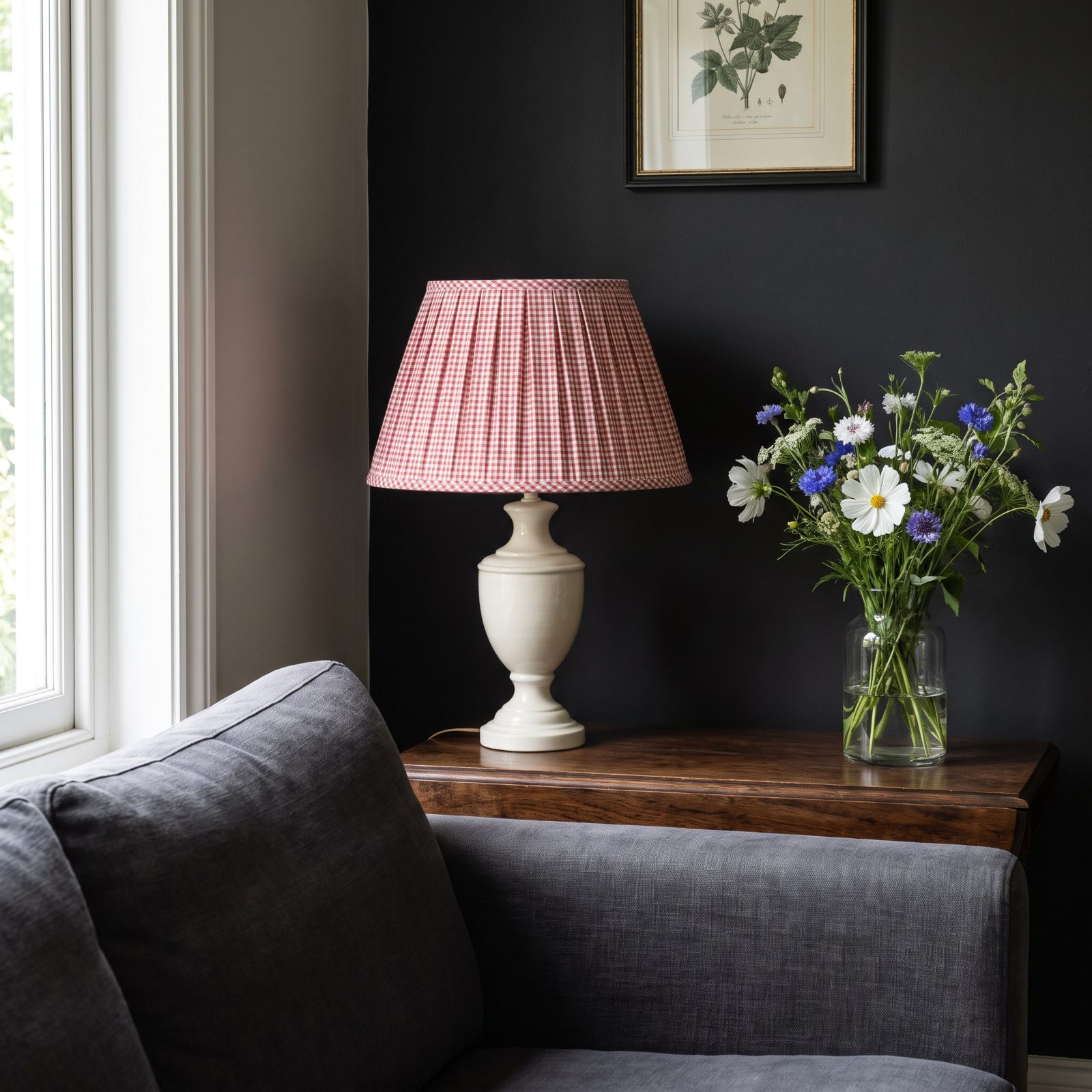 Pleated Patterned Lampshades in Small-Scale Prints