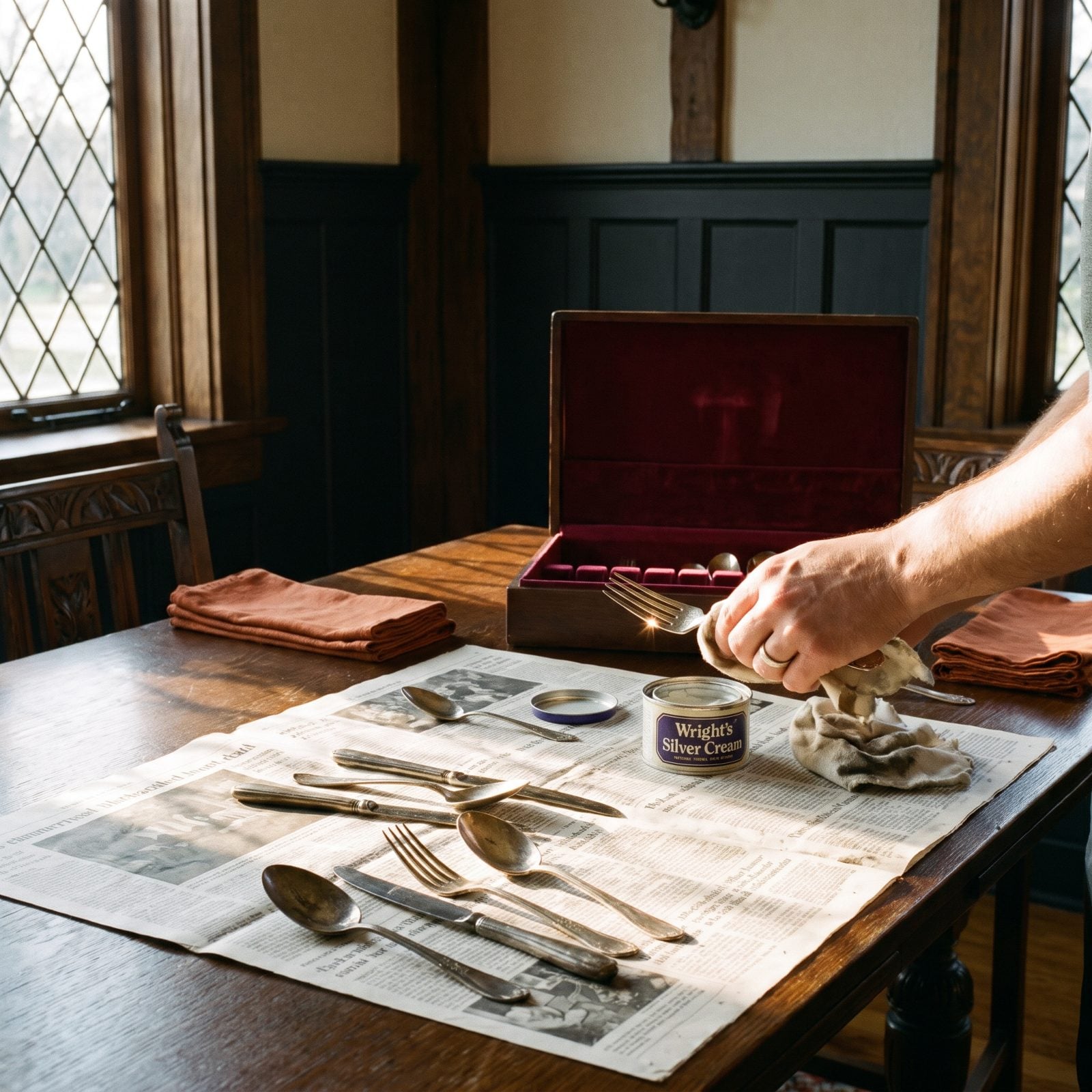 Polishing the Good Silver Before the Holiday Table