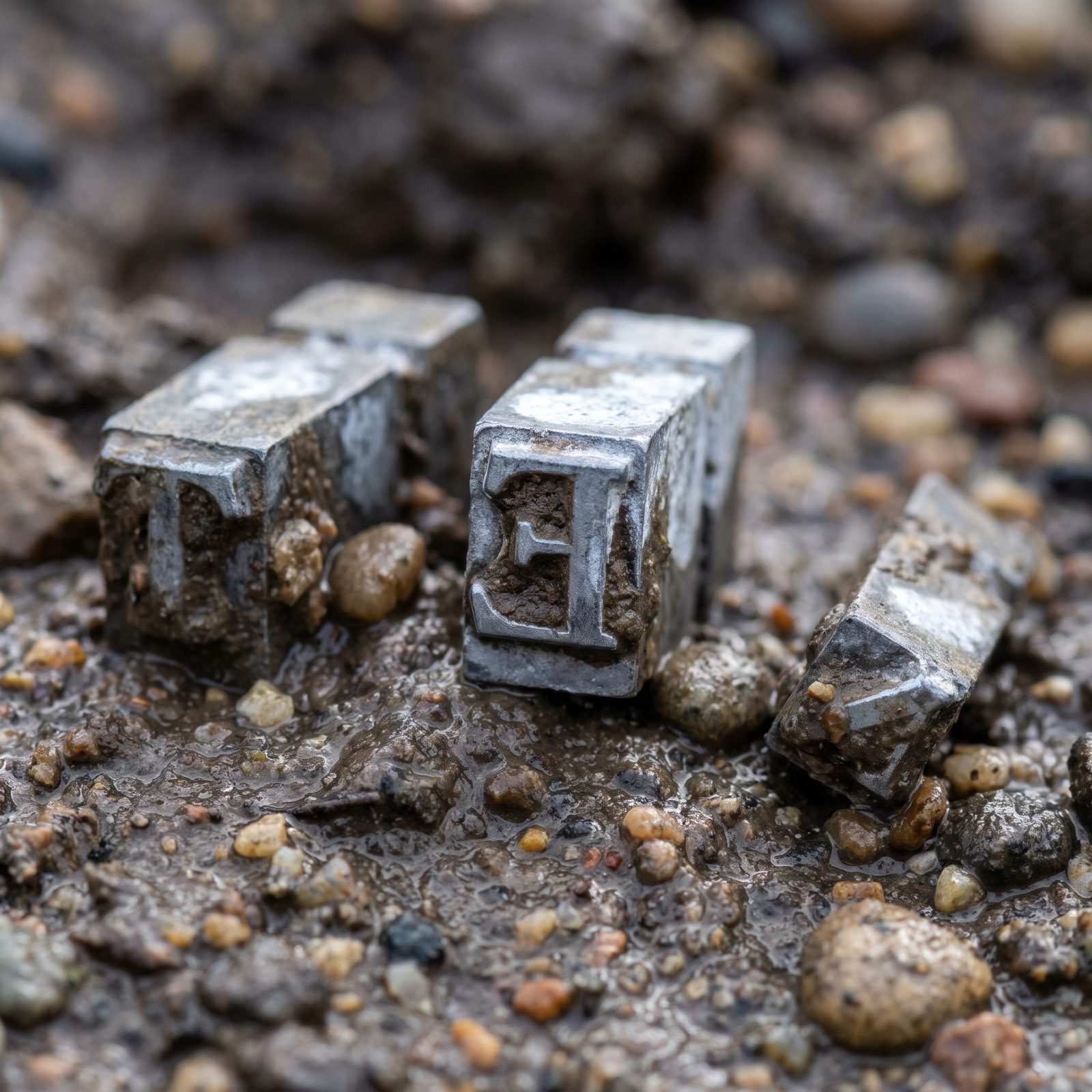 Printing Type: Individual Metal Letters Lost Near Print Shops and Dumps