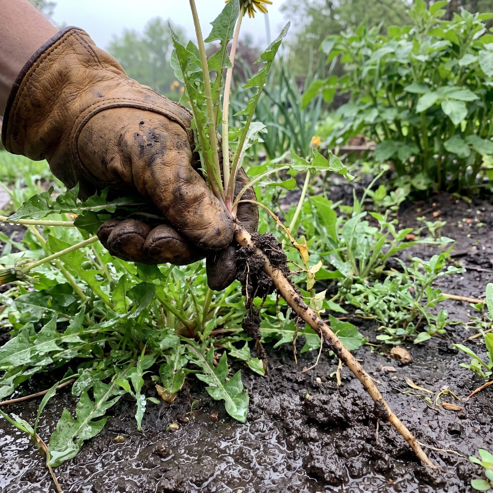Pull Weeds Immediately After Rain Softens the Soil
