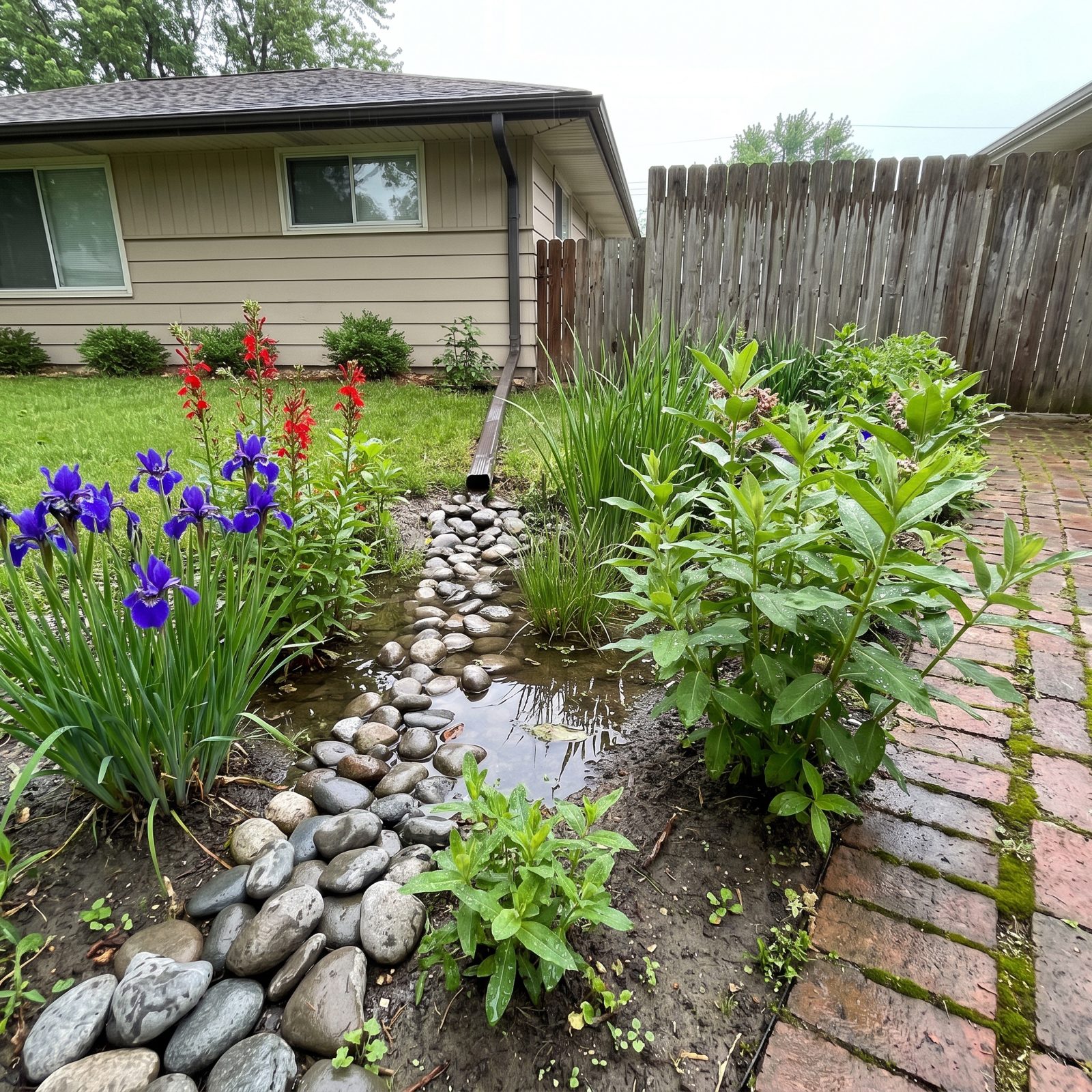 Rain Gardens That Catch the Downspout Instead of the Storm Drain