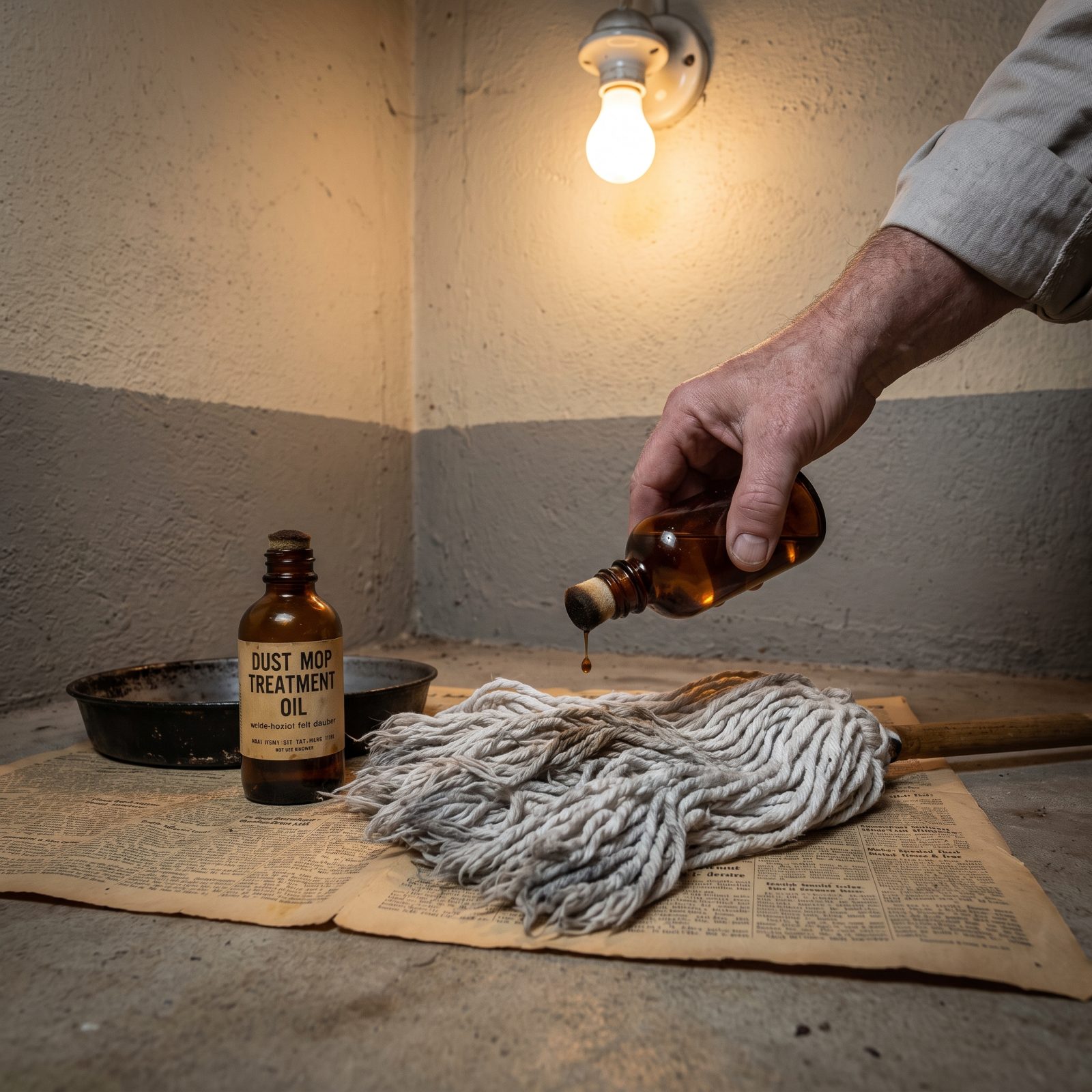 Recharging an Oil-Treated Dust Mop