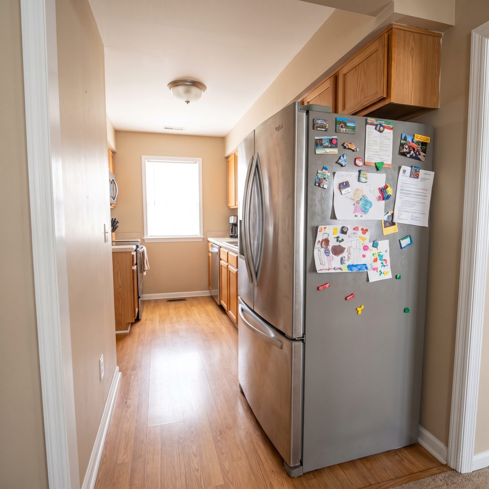 A Refrigerator Dominating the First Interior View