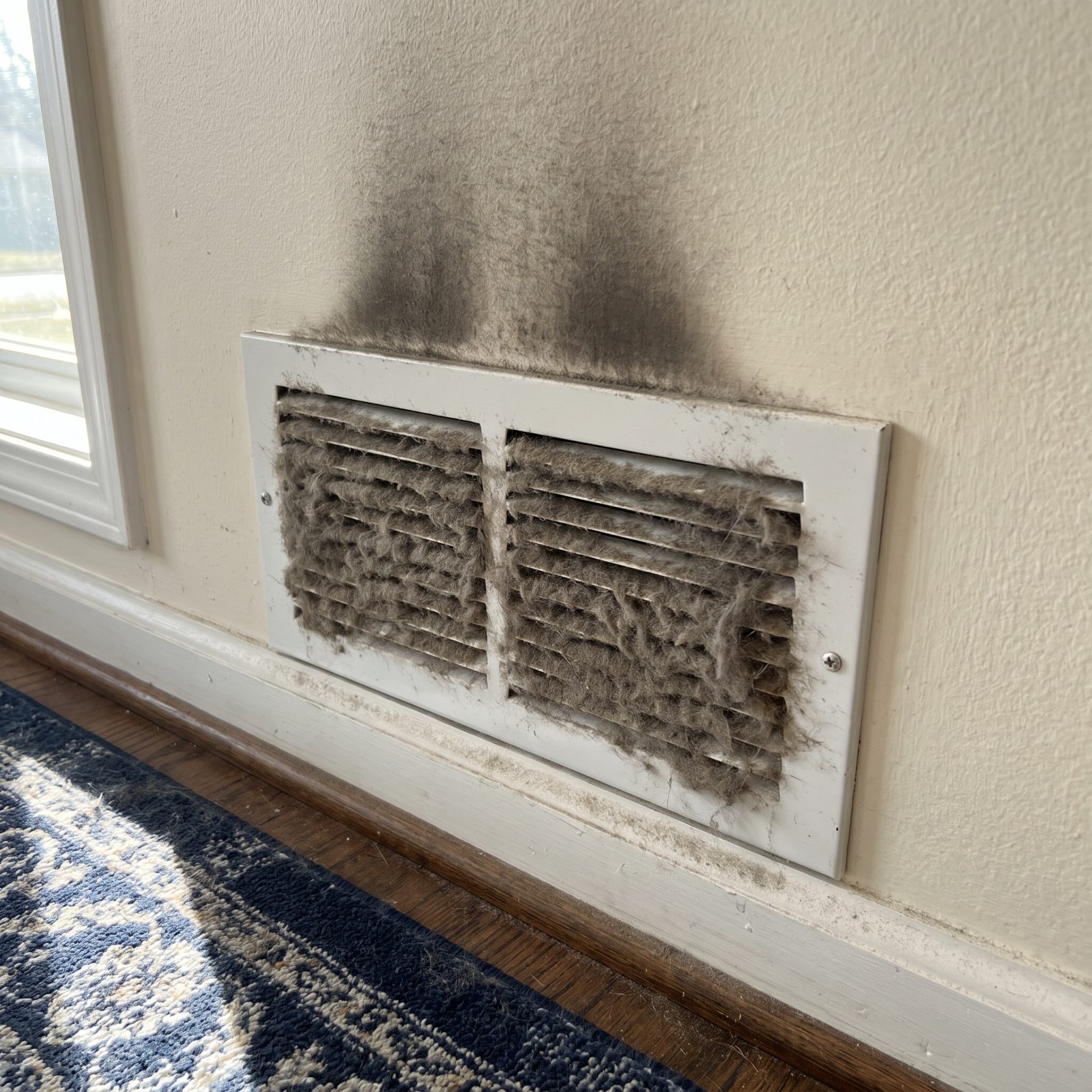 The Return Vent Wearing a Sweater of Dust