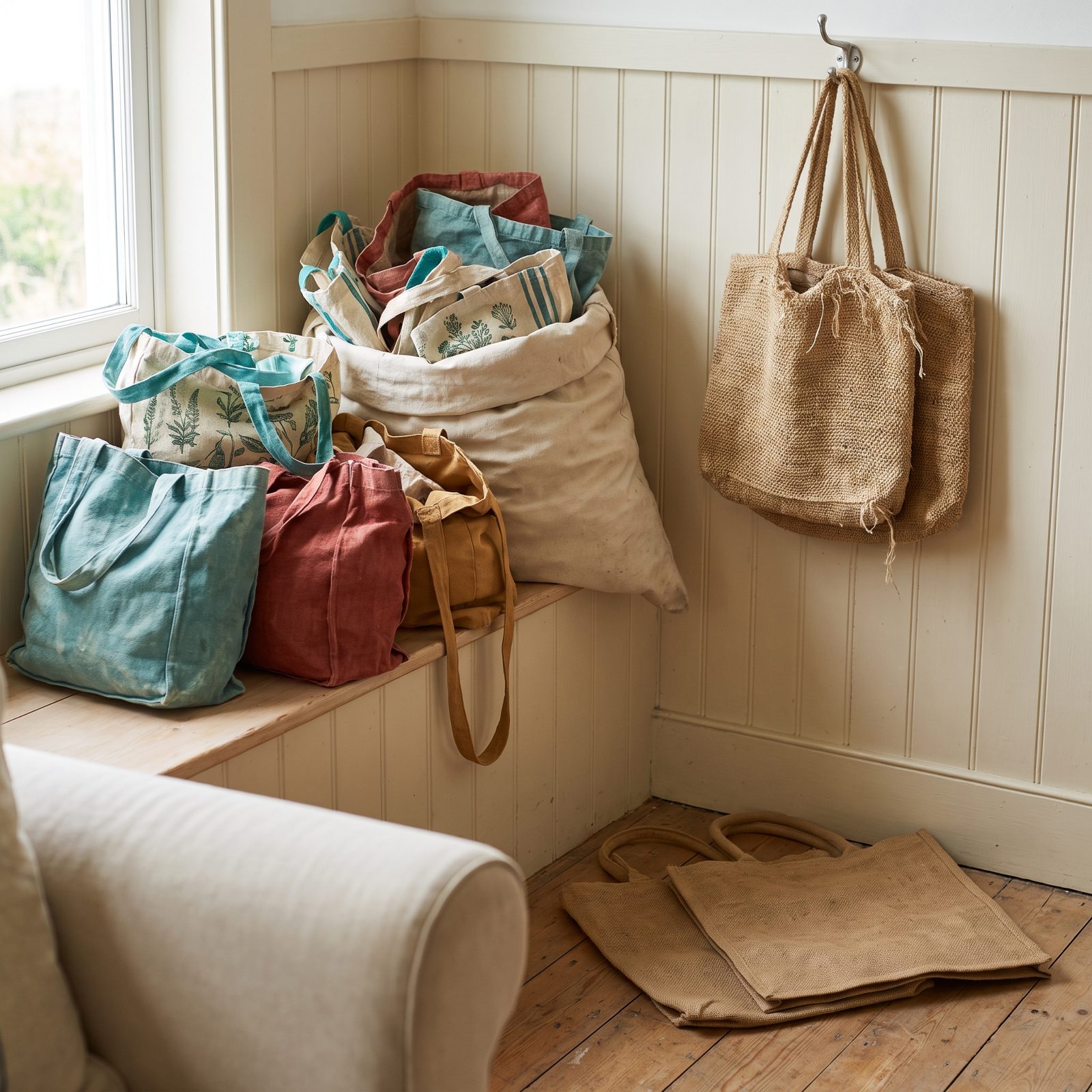 Reusable Shopping Bags Breeding in the Pantry Corner