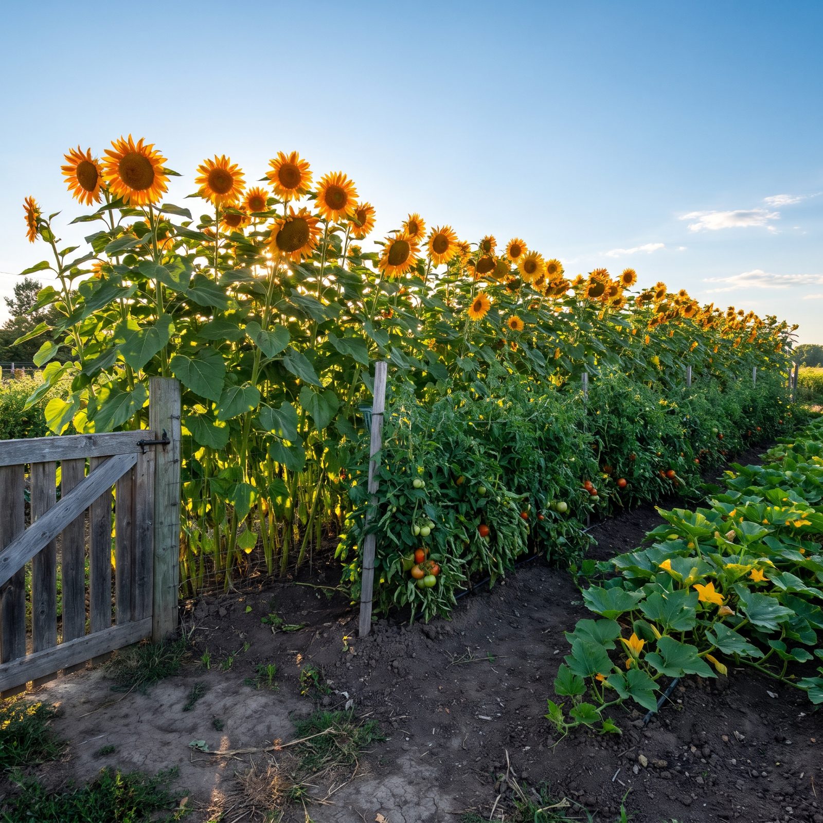 Ring Your Crops With Sunflowers as a Living Windbreak