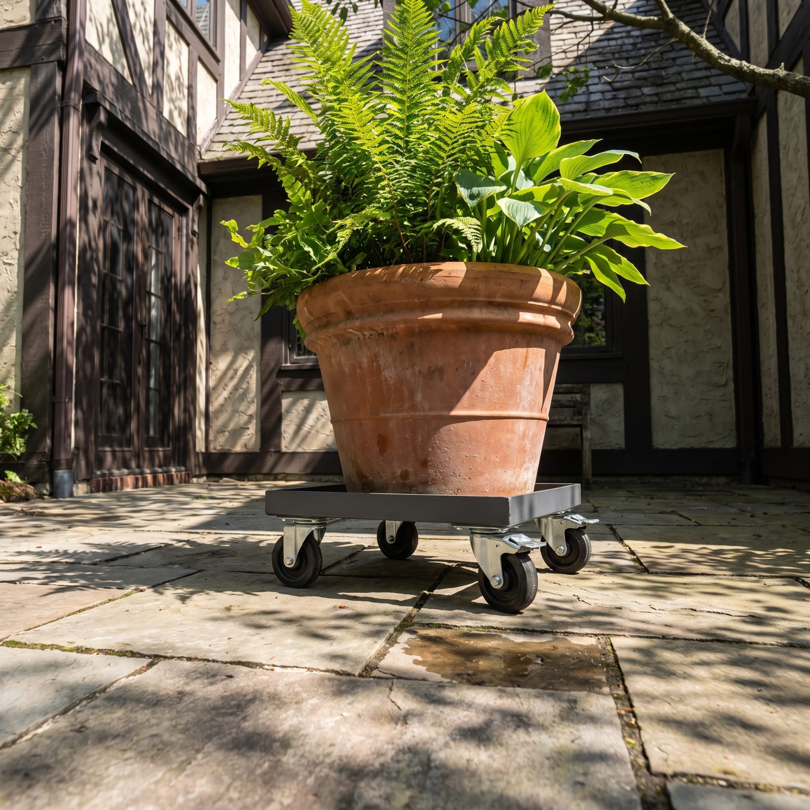 Set Heavy Pots on Rolling Plant Caddies