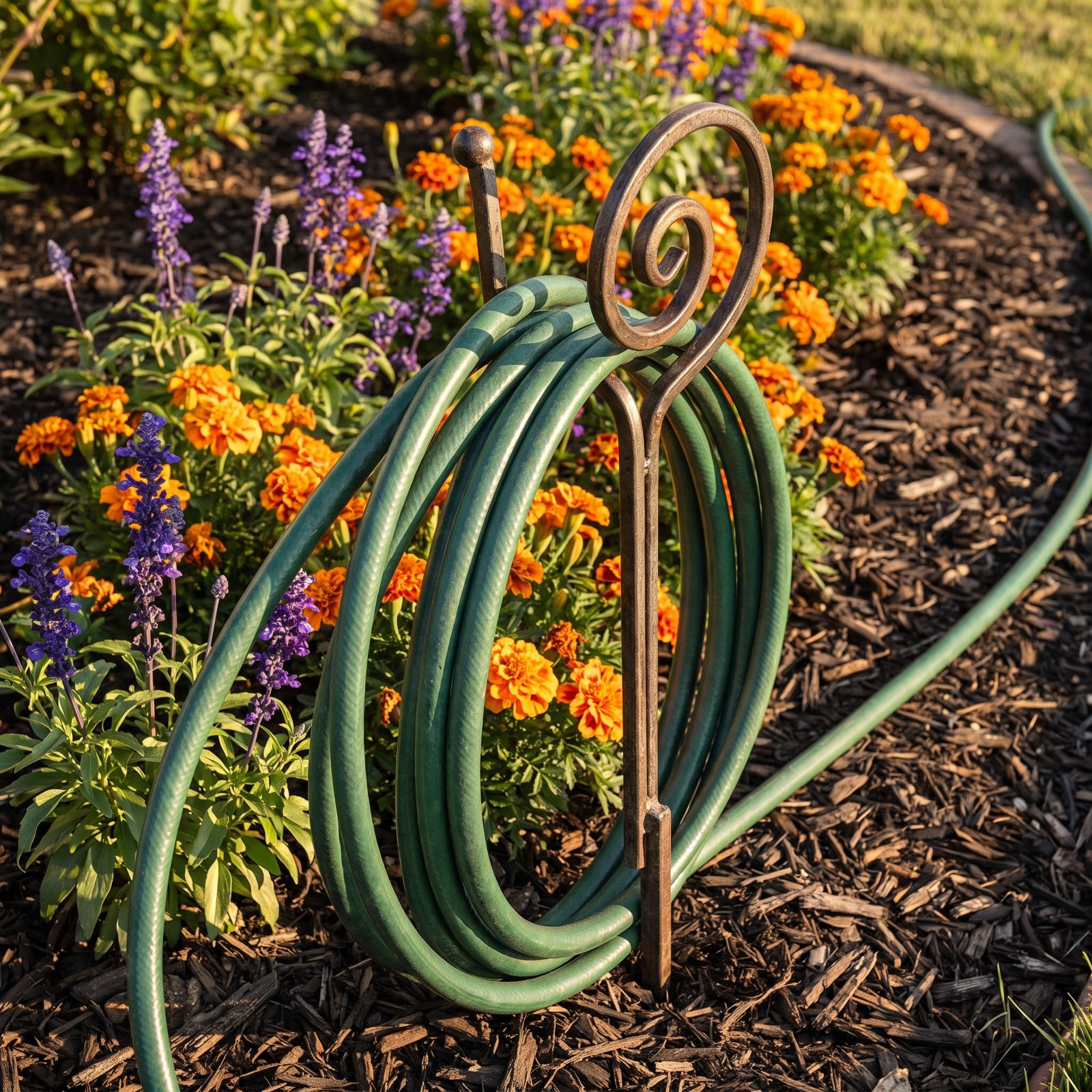 Set Hose Guides at Bed Corners to Stop Crushed Plants