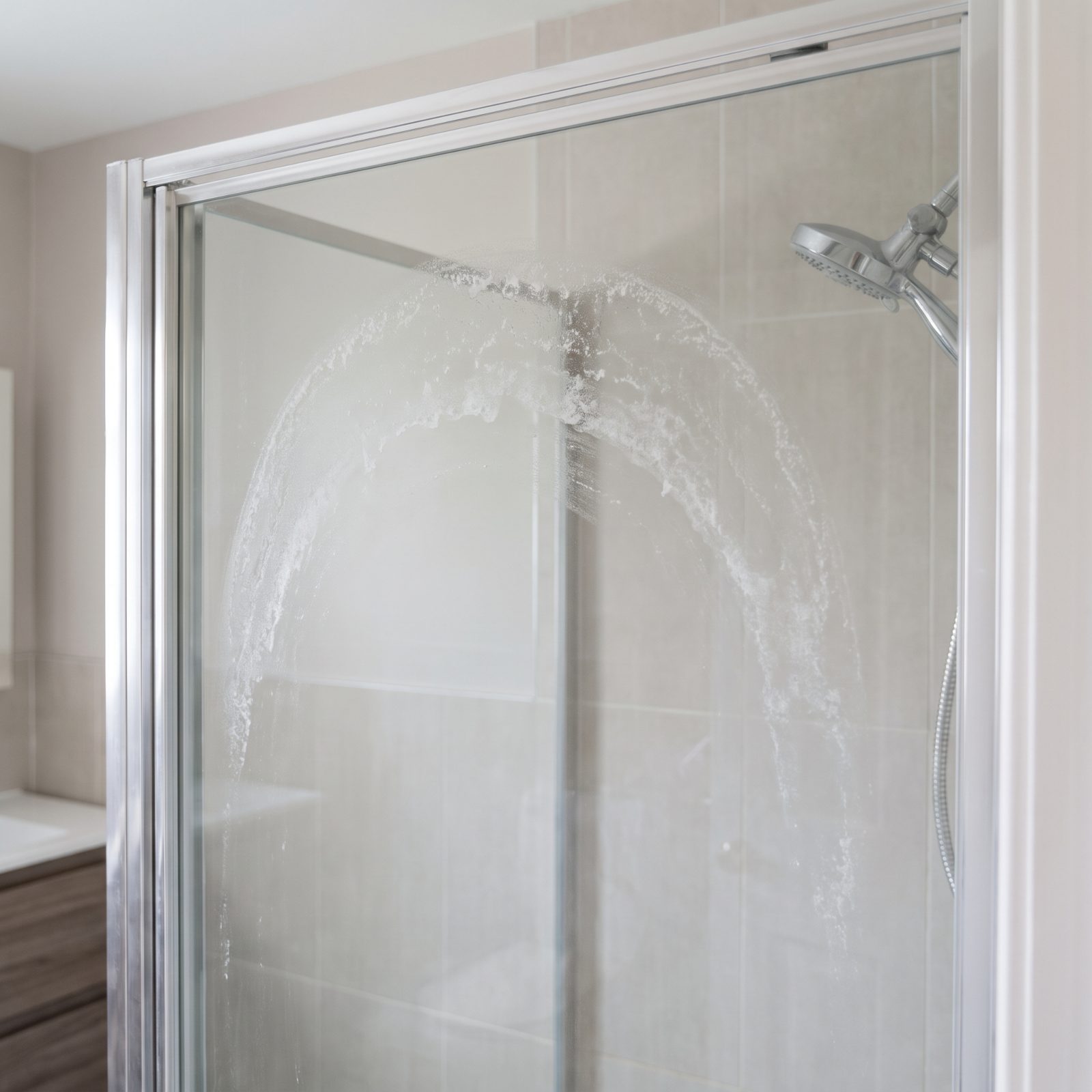 The Shape of Shower Soap Scum Reveals the Spray's Reach