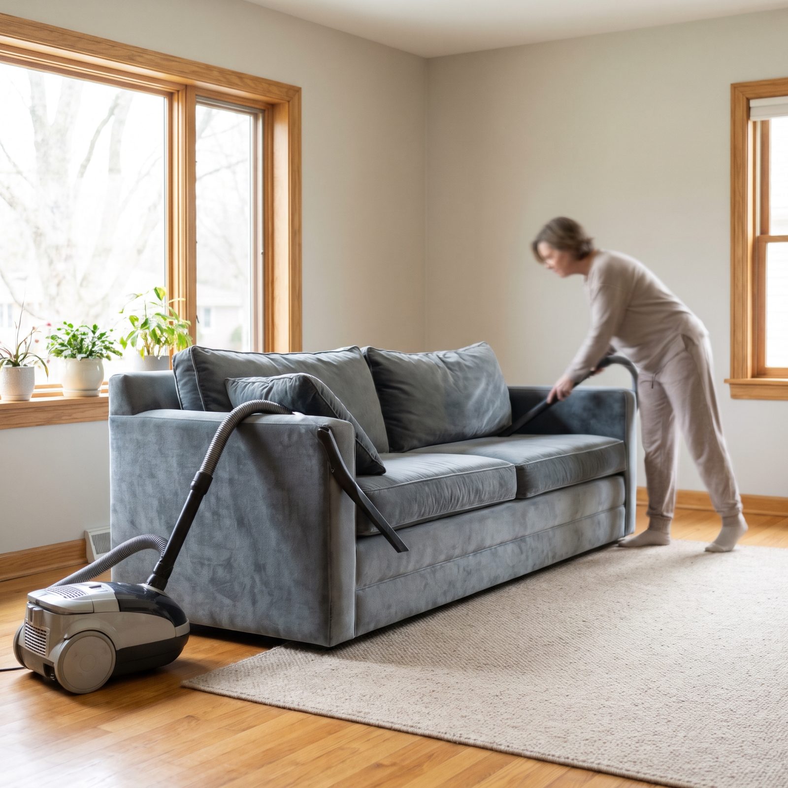 Shoving the Sofa Aside to Vacuum Behind It