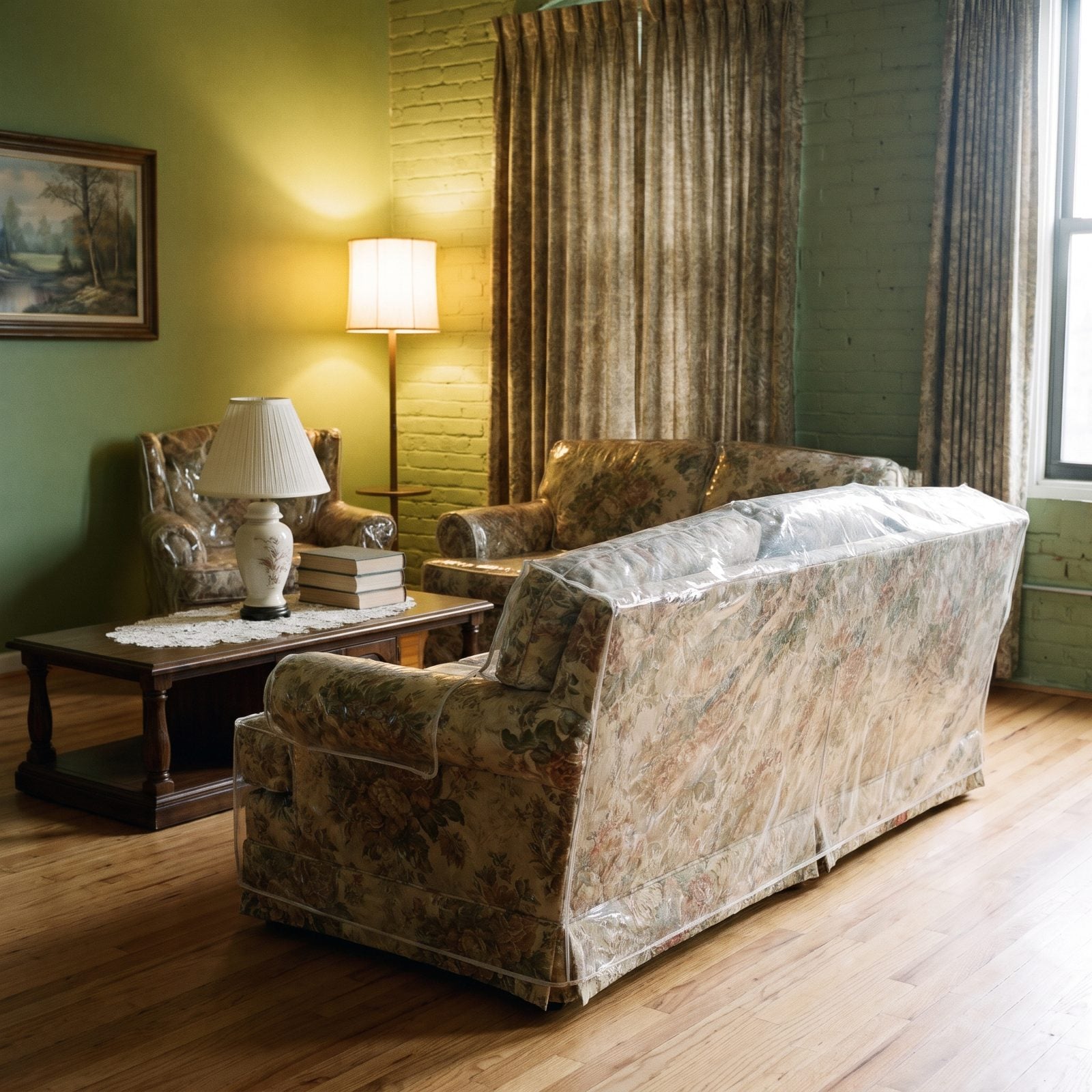 Shrouding the Good Sofa in Plastic Slipcovers
