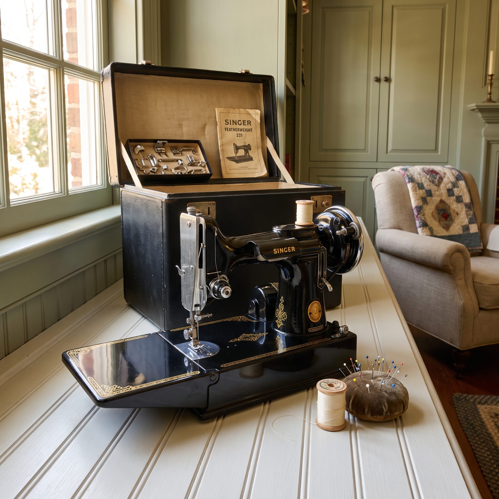 Singer Featherweight 221 Sewing Machines in Original Cases