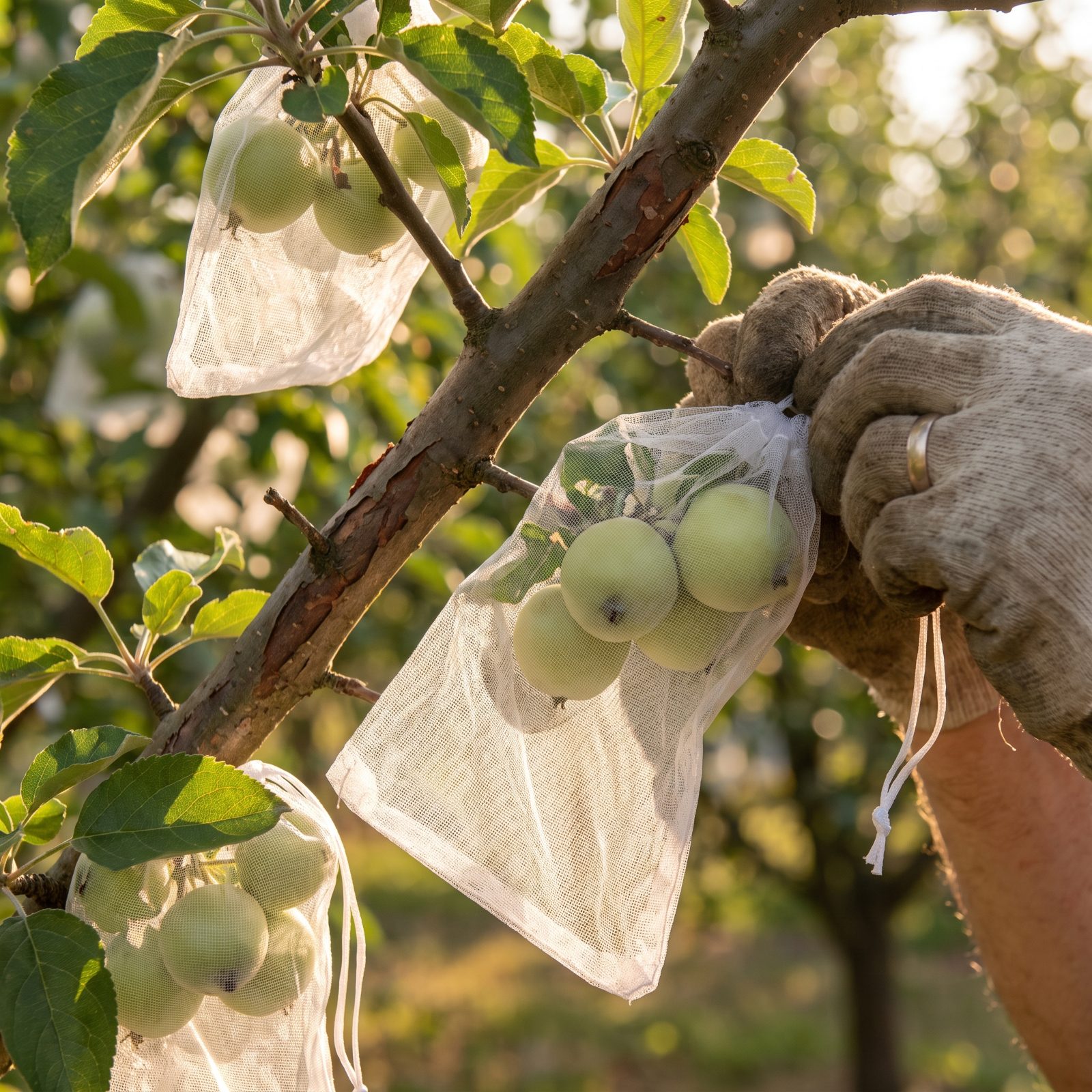 Slip Fine Mesh Bags Over Young Fruit Before the Pests Show Up