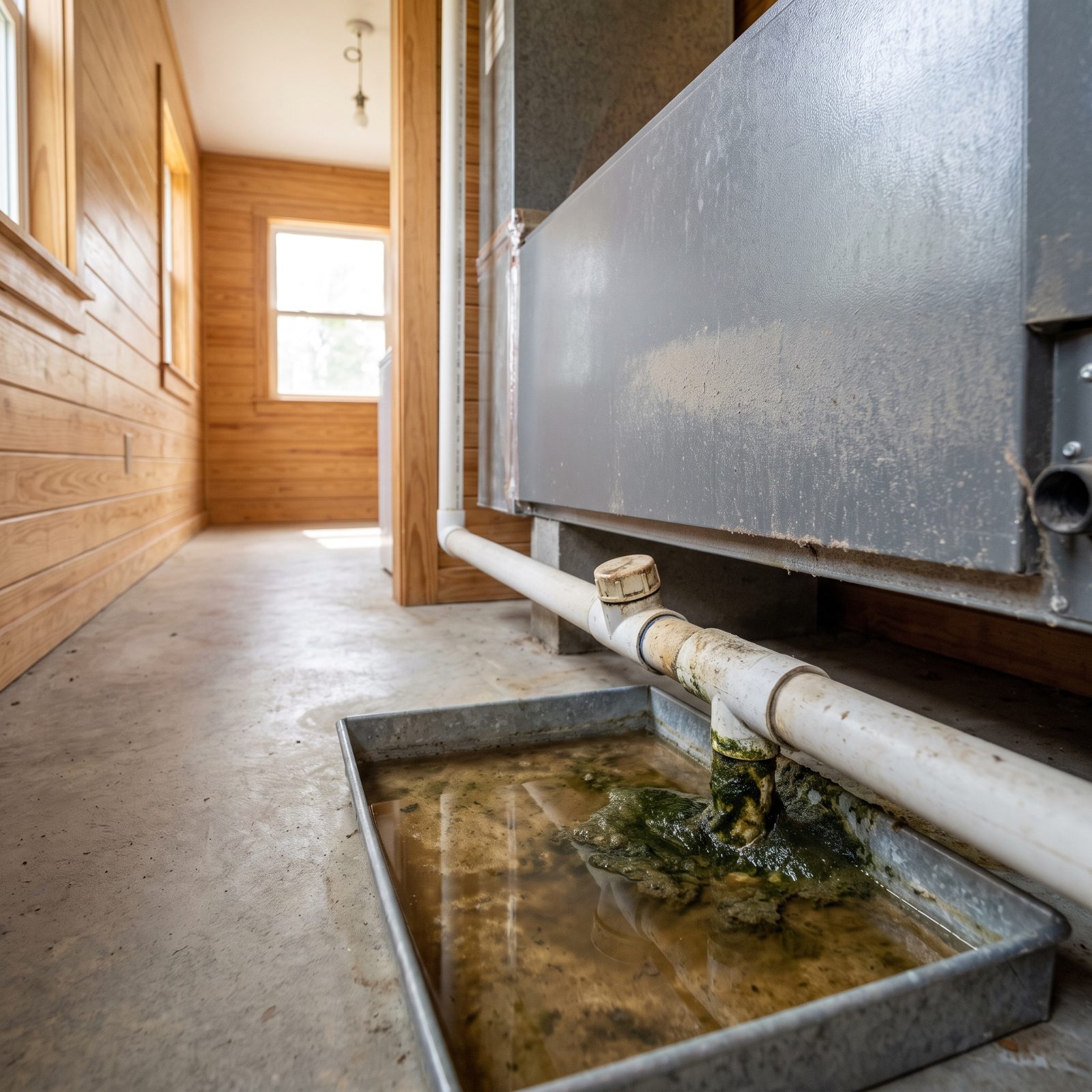 Sludge Clogging the HVAC Condensate Drain Line