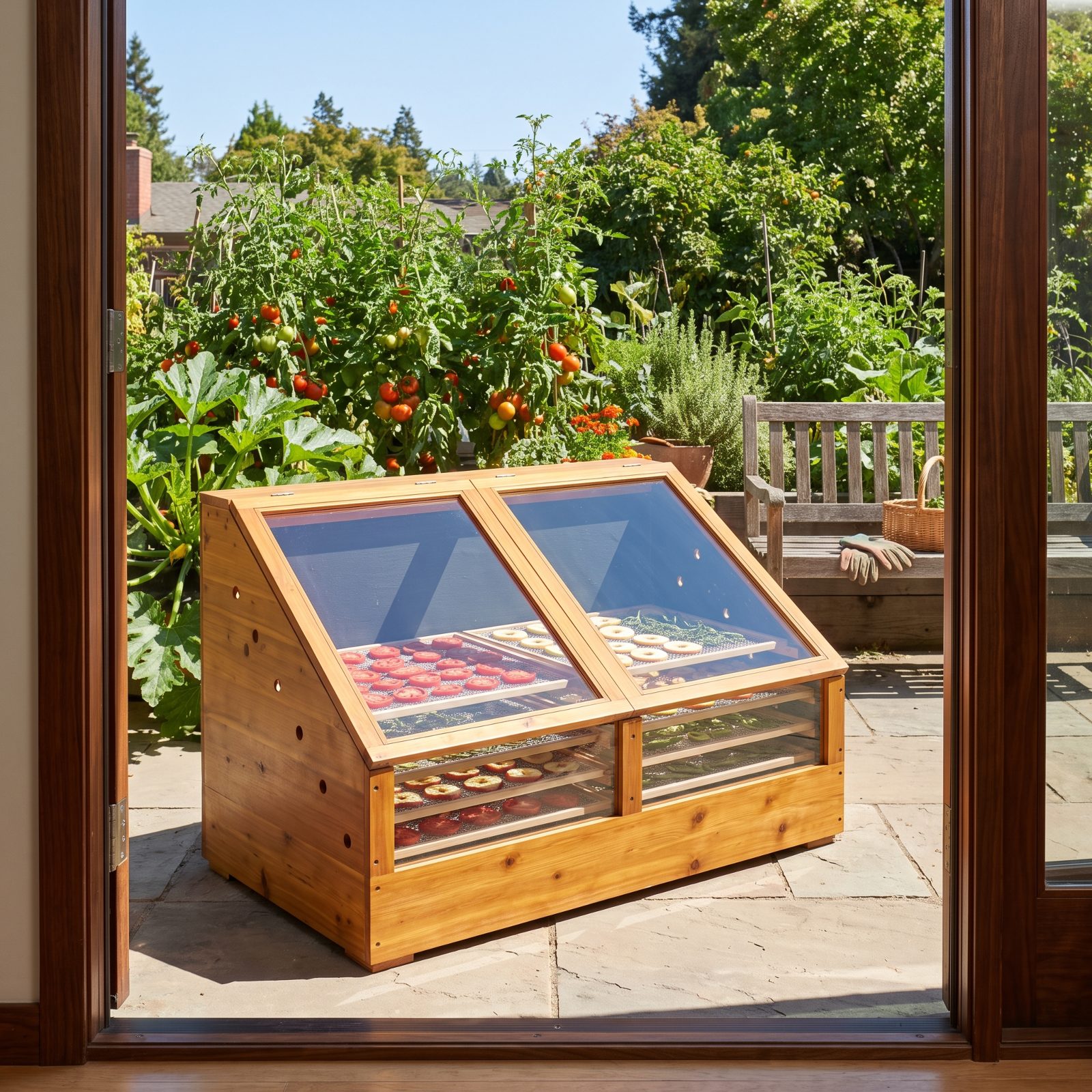A Solar Food Dehydrator for Preserving Garden Gluts Outdoors