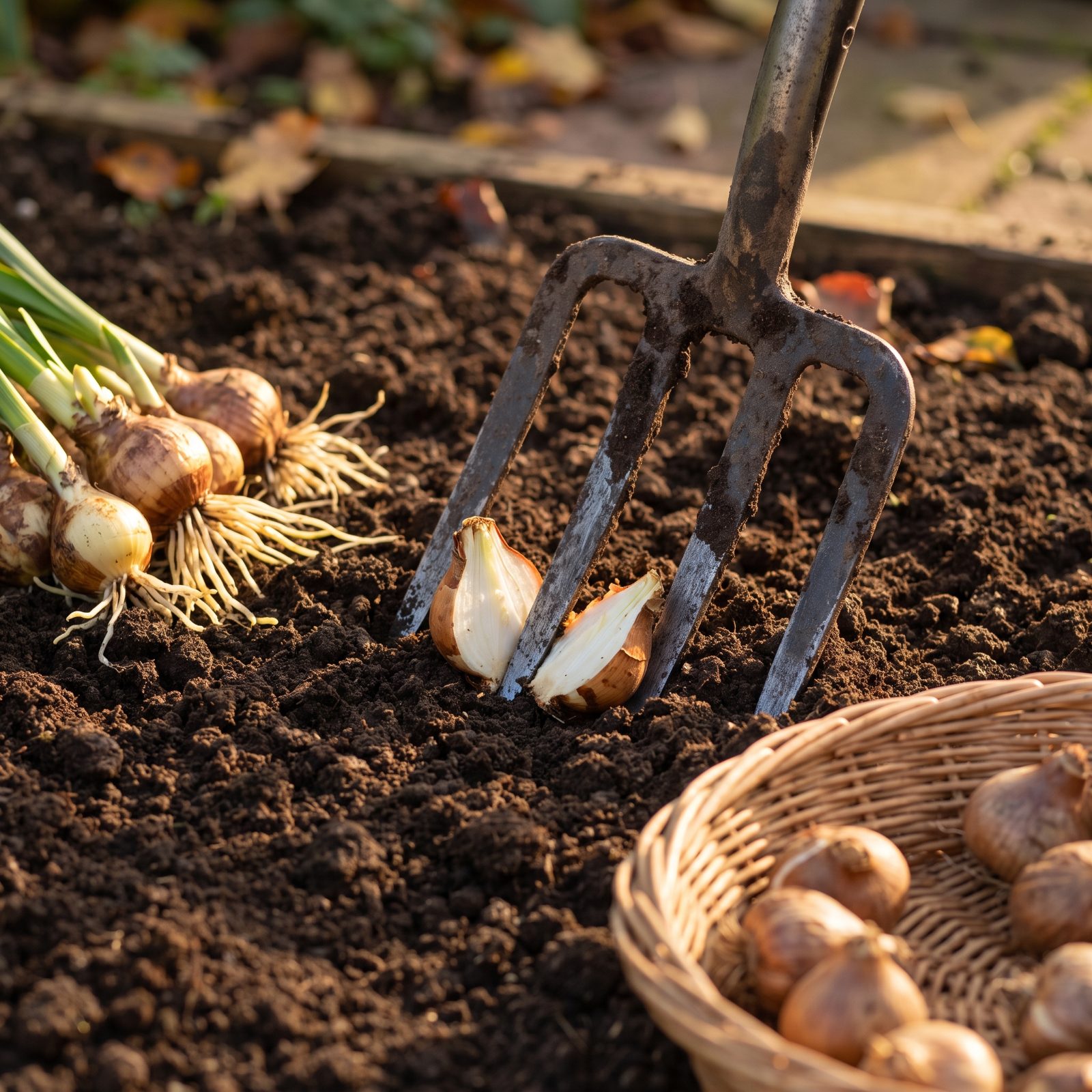 Spearing Last Year's Bulbs While Planting New Ones
