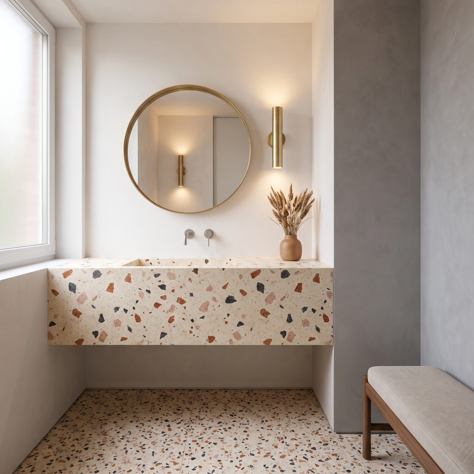 Speckled Terrazzo Surfaces, Scaled Up and Down