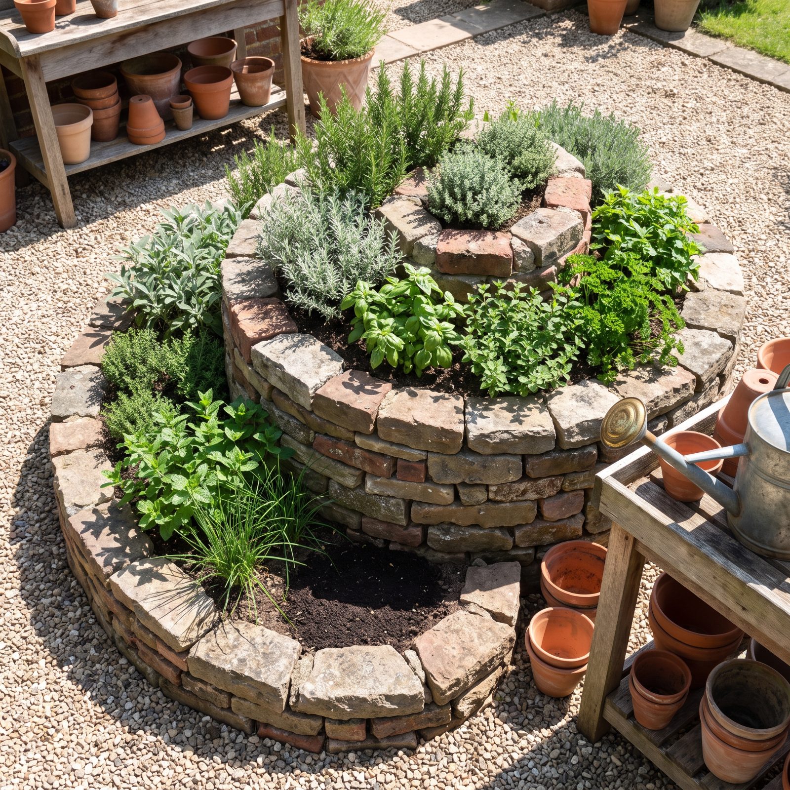 A Spiral Herb Bed That Packs Several Climates Into One Footprint