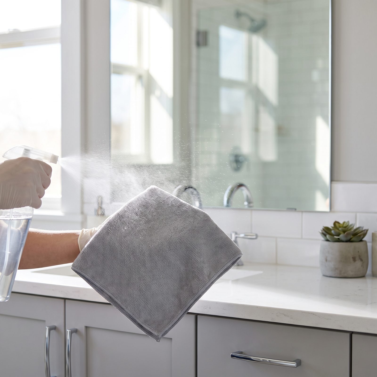 Spraying the Cloth Instead of the Mirror