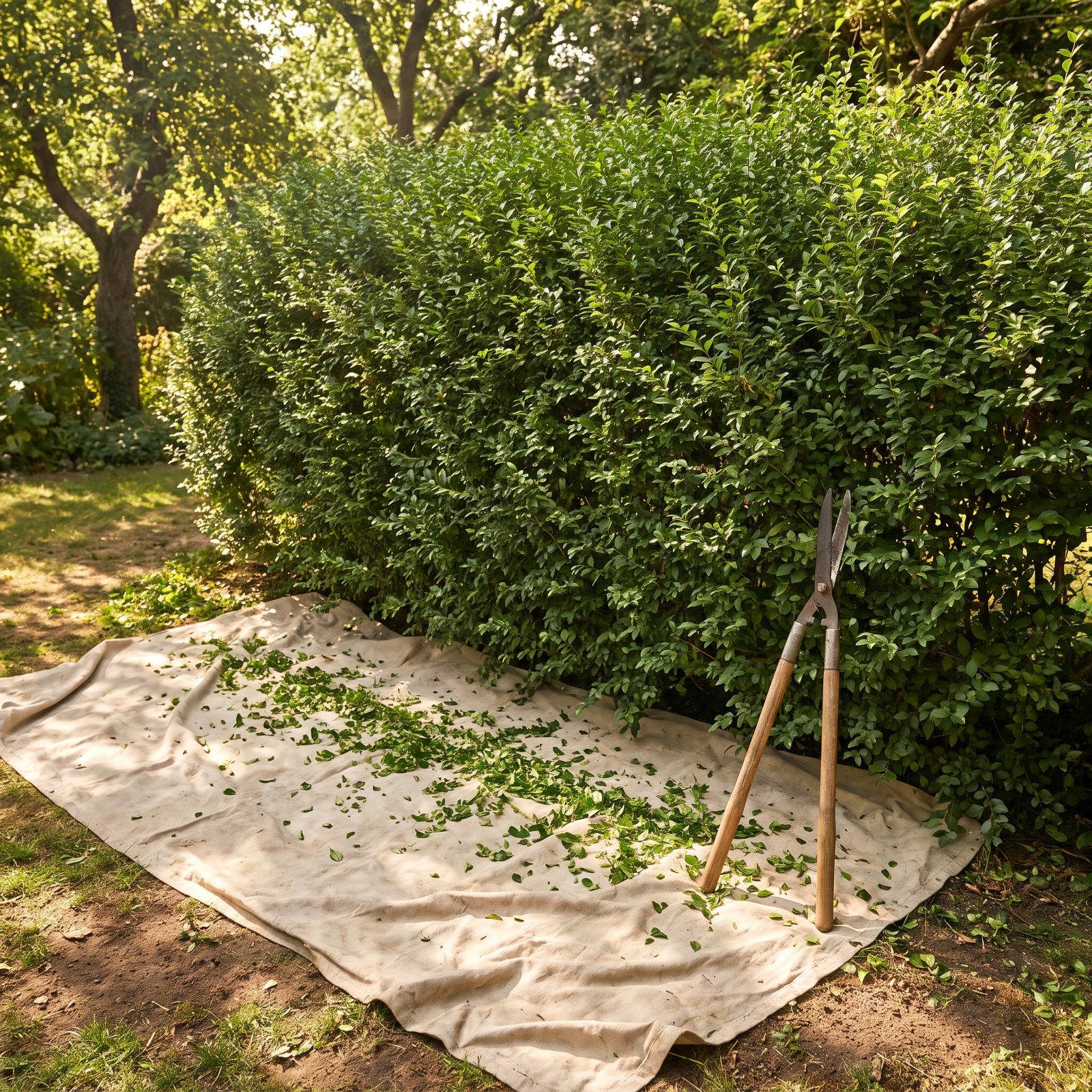 Spread a Tarp Under Hedges Before the First Clip