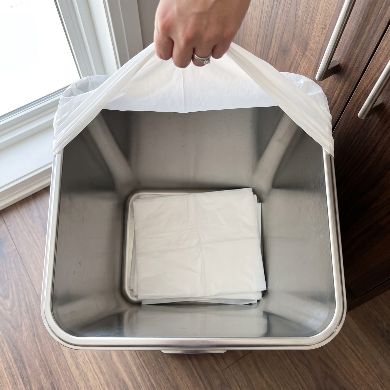 Stacking Spare Liners in the Bottom of the Bin