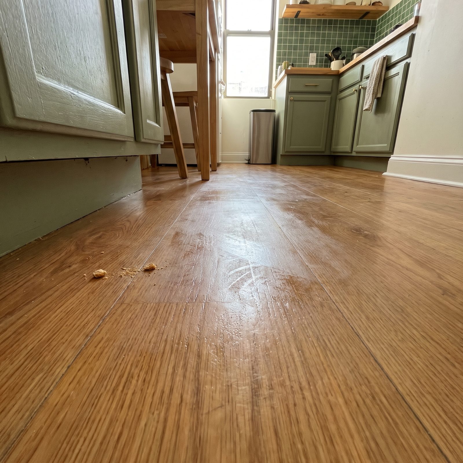 A Sticky Floor With a Shiny Film Signals Too Much Cleaner