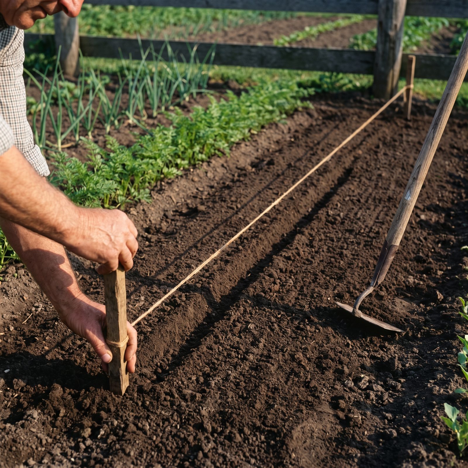 String-Lined Rows Planted With Military Precision