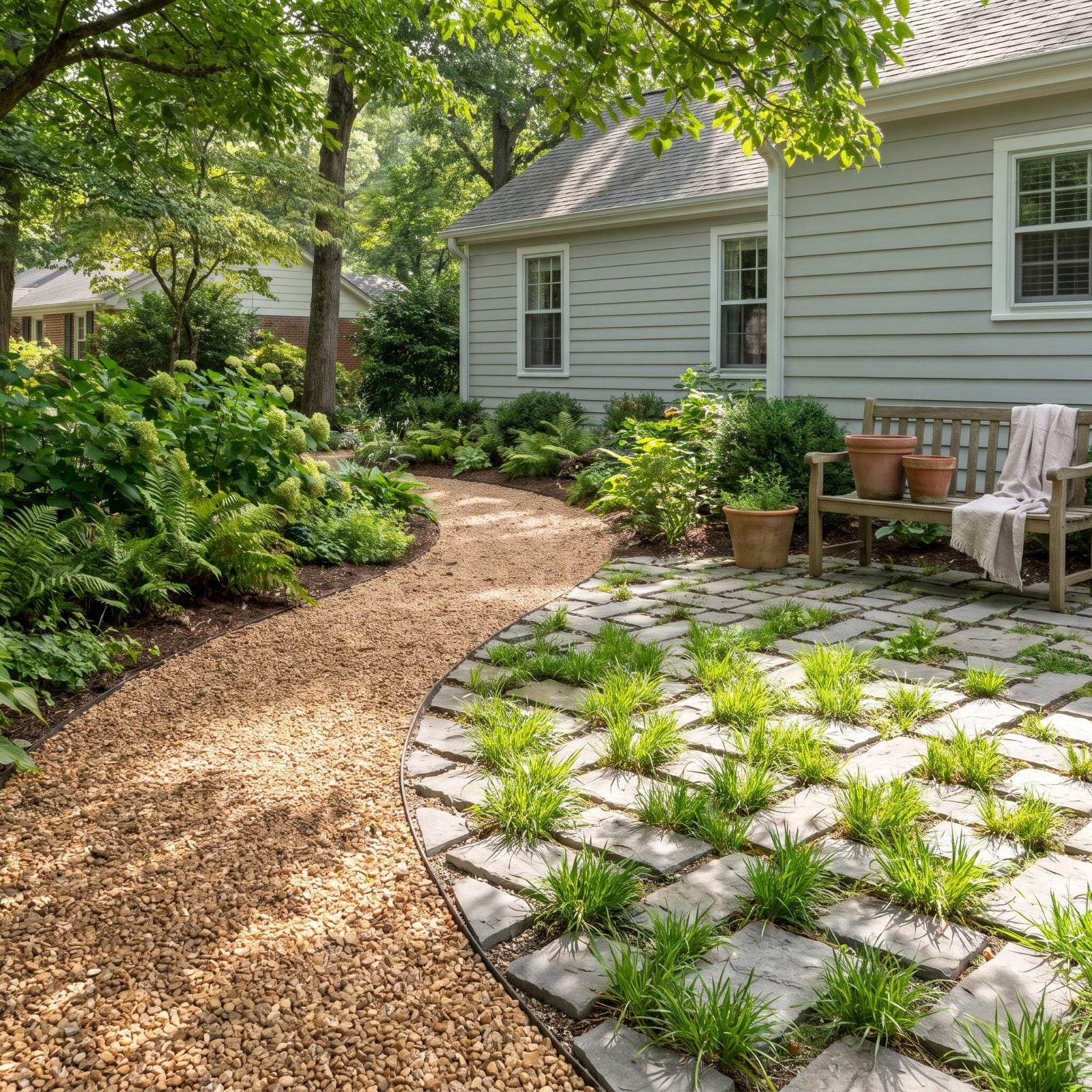 Swap Solid Concrete for Permeable Gravel or Open-Center Pavers