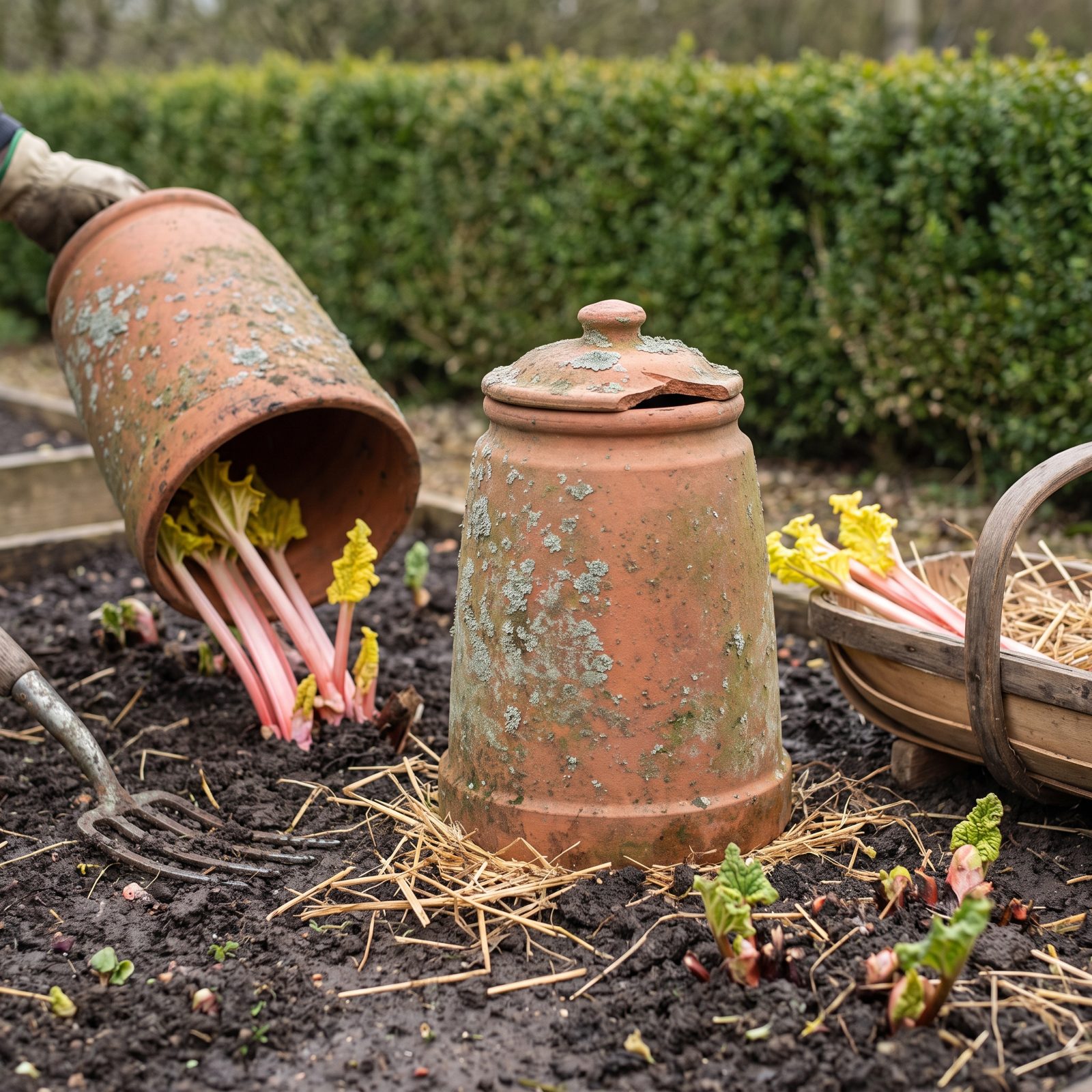 A Terracotta Rhubarb Forcer for Earlier, Sweeter Stems