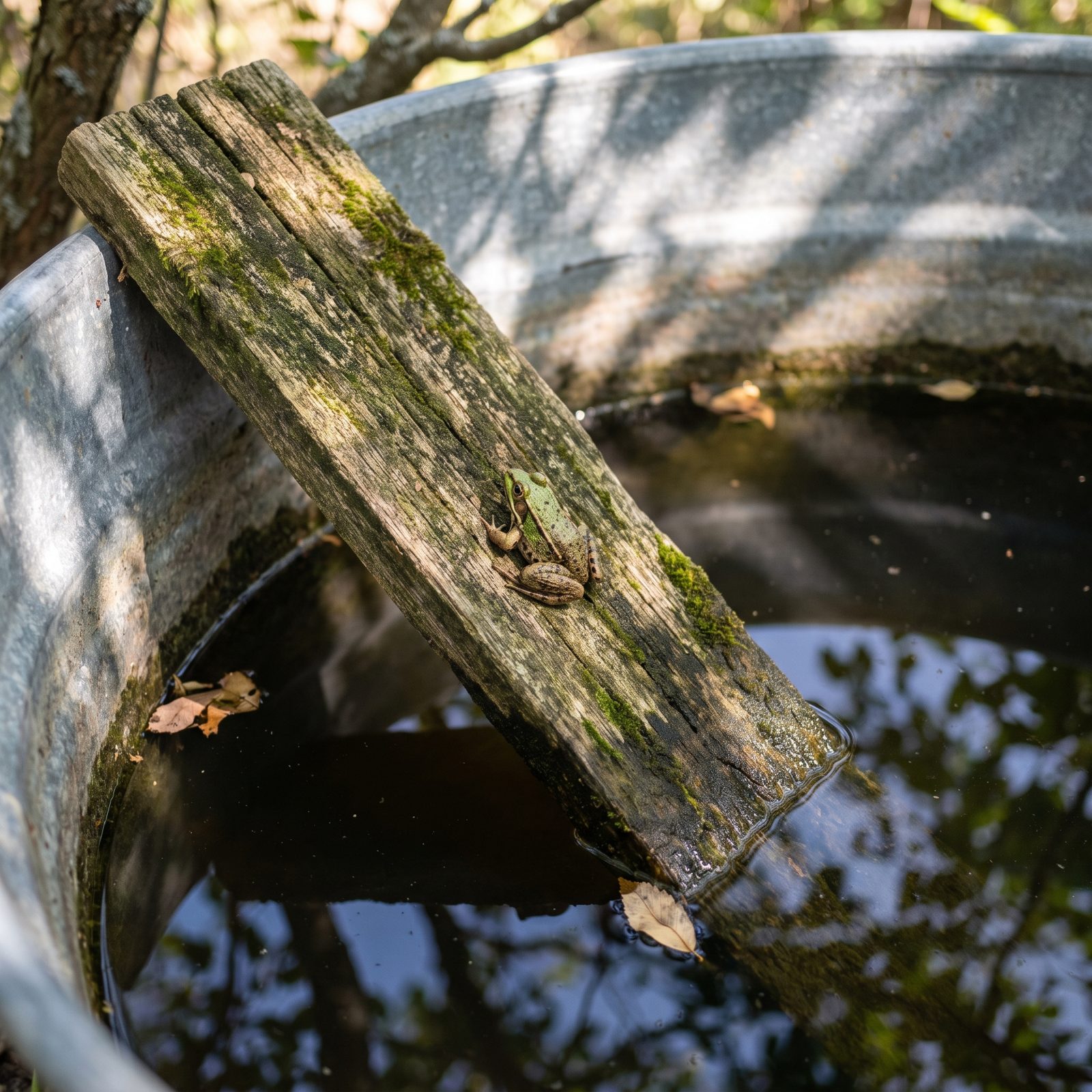 A Textured Escape Ramp in a Water Trough or Steep-Sided Pond