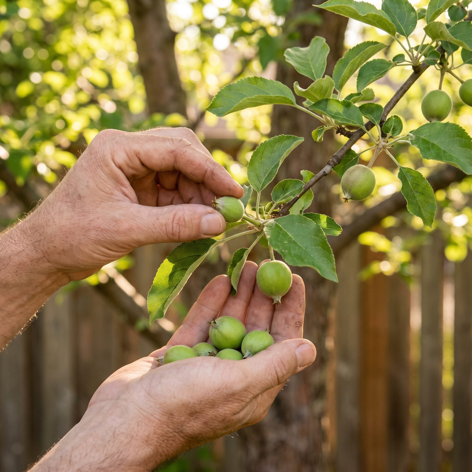 Thin Young Tree Fruit Until Clusters No Longer Touch