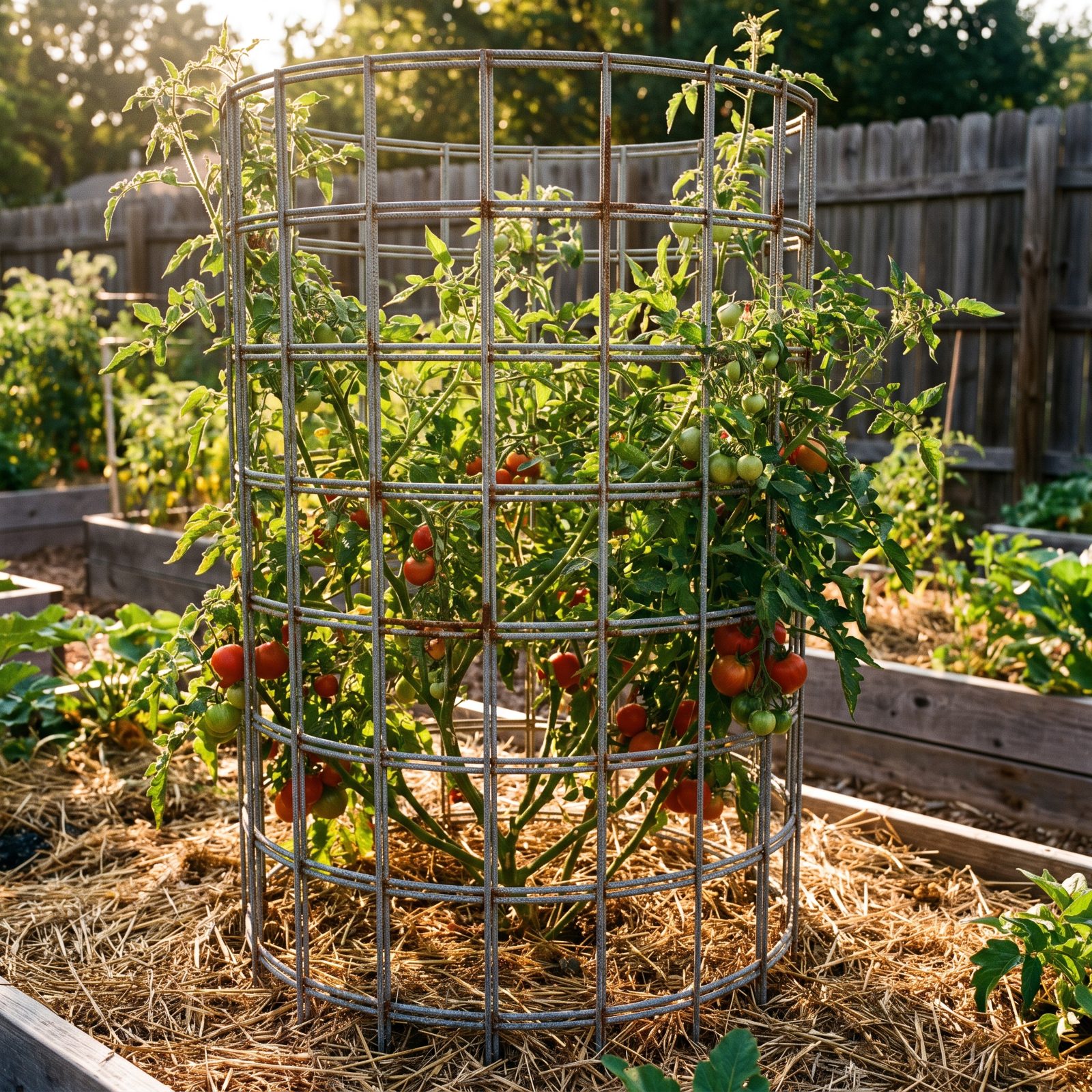 Tomato Cages Bent From Concrete Reinforcing Wire