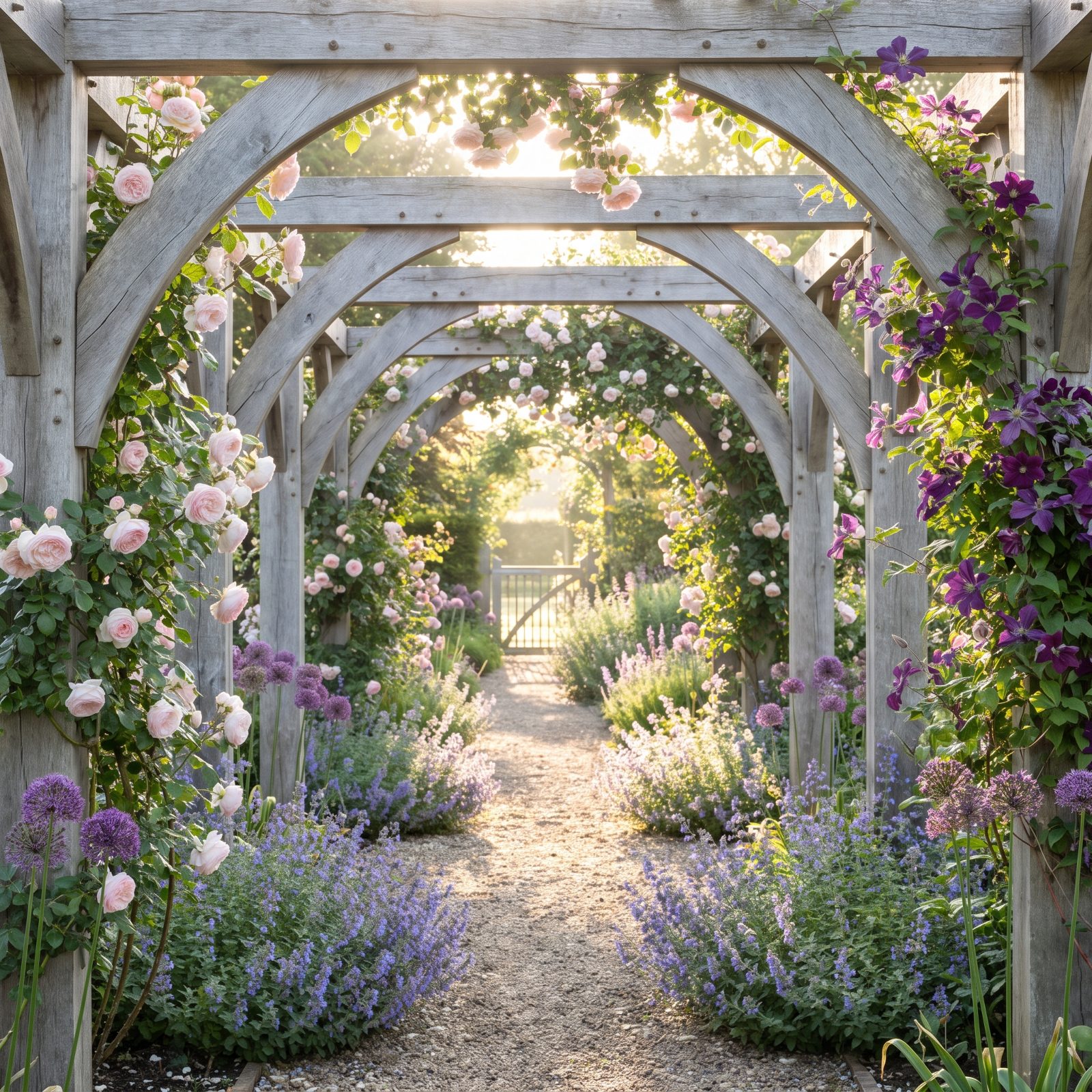 Vine-Covered Garden Arches That Frame a View