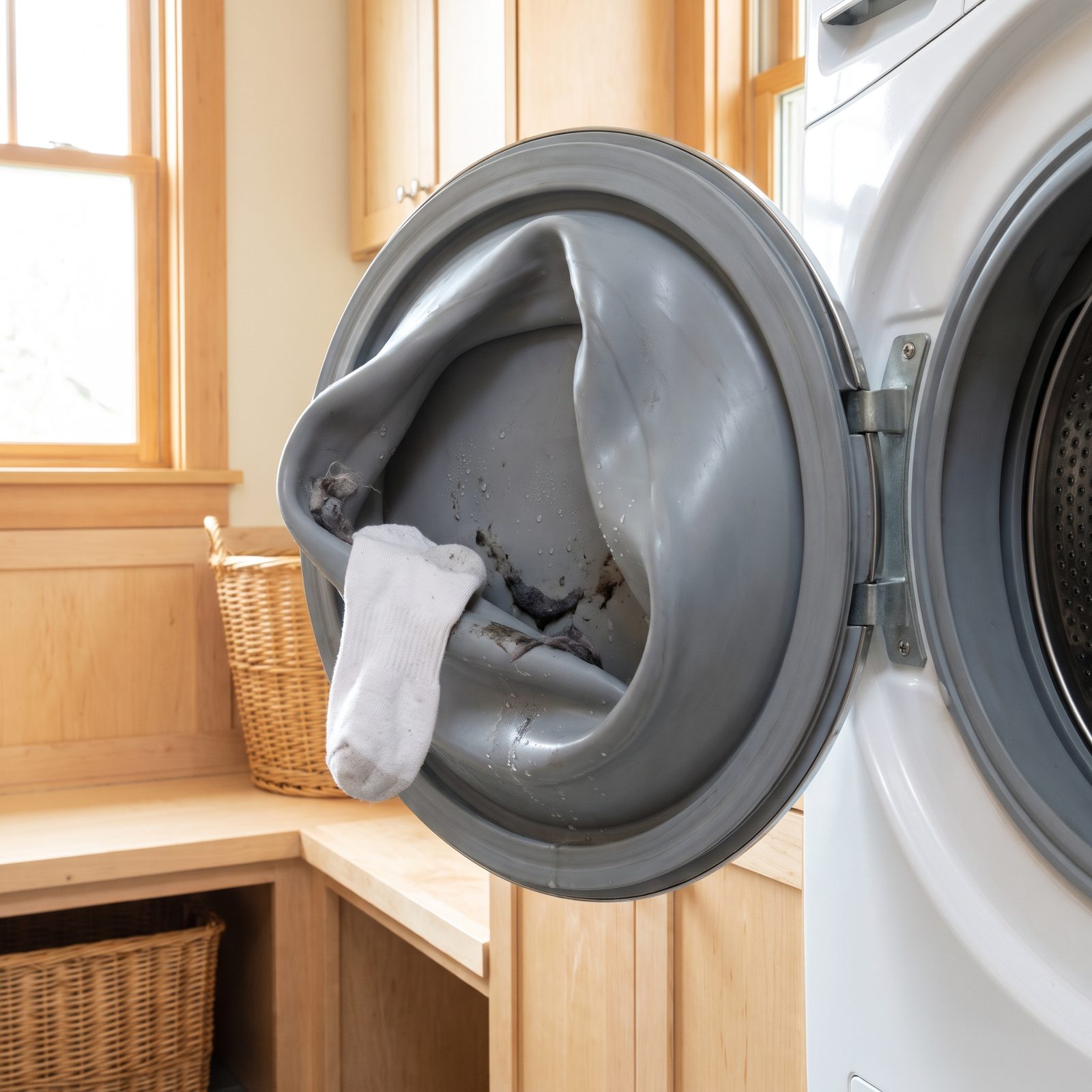 The Washing Machine Door Gasket Where Moisture Lingers